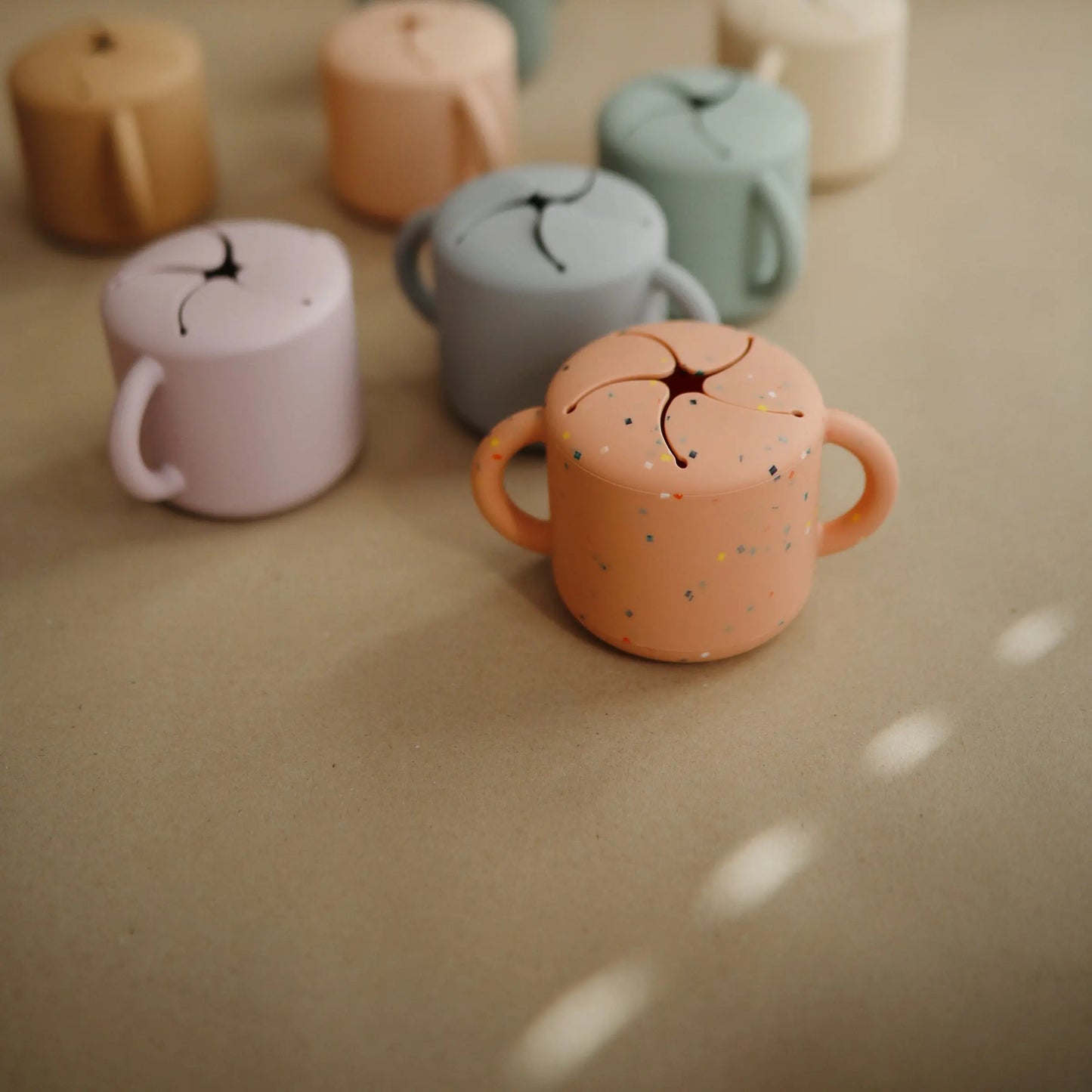 Silicone Snack Cup with Easy Grip Handles Spill Proof Design for Toddlers Mushie Everetts Place: Online Boutique