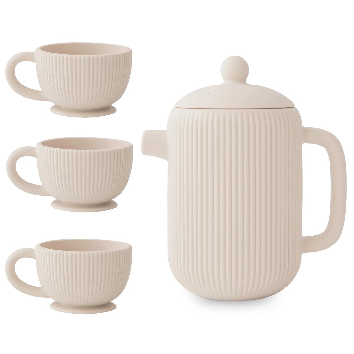 Silicone Tea Play Set for Kids with Teapot and Three Tea Cups Mushie Everetts Place: Online Boutique 29.99