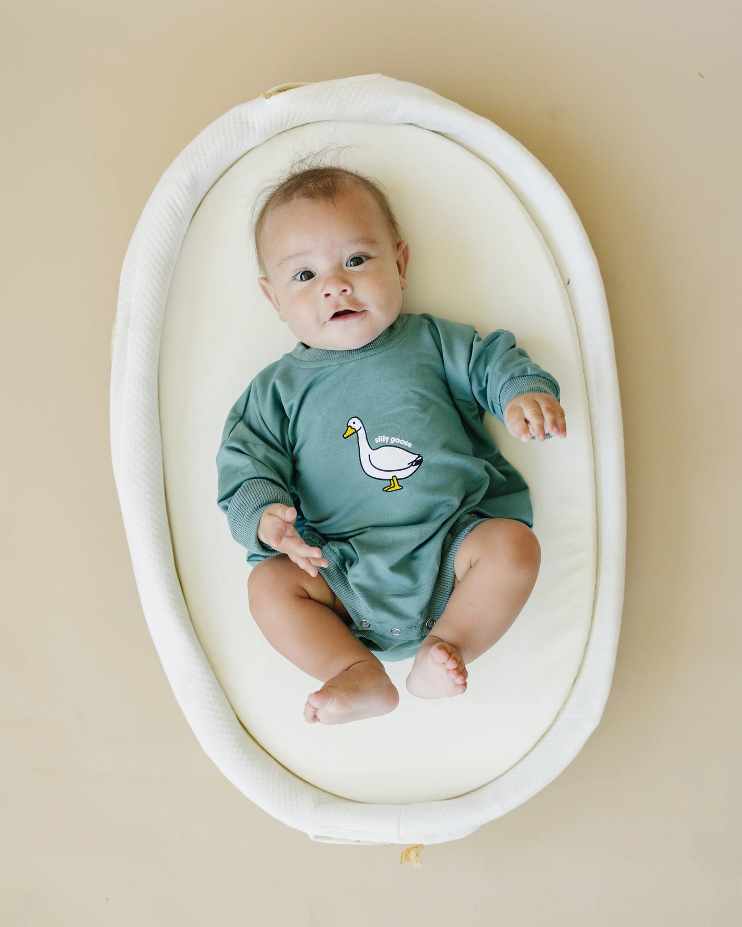 Little Joy Co. Silly Goose Bamboo Baby Romper Teal Or Blue Little Joy Co - Apparel & Accessories > Clothing > Baby & Toddler Clothing > Baby One-Pieces