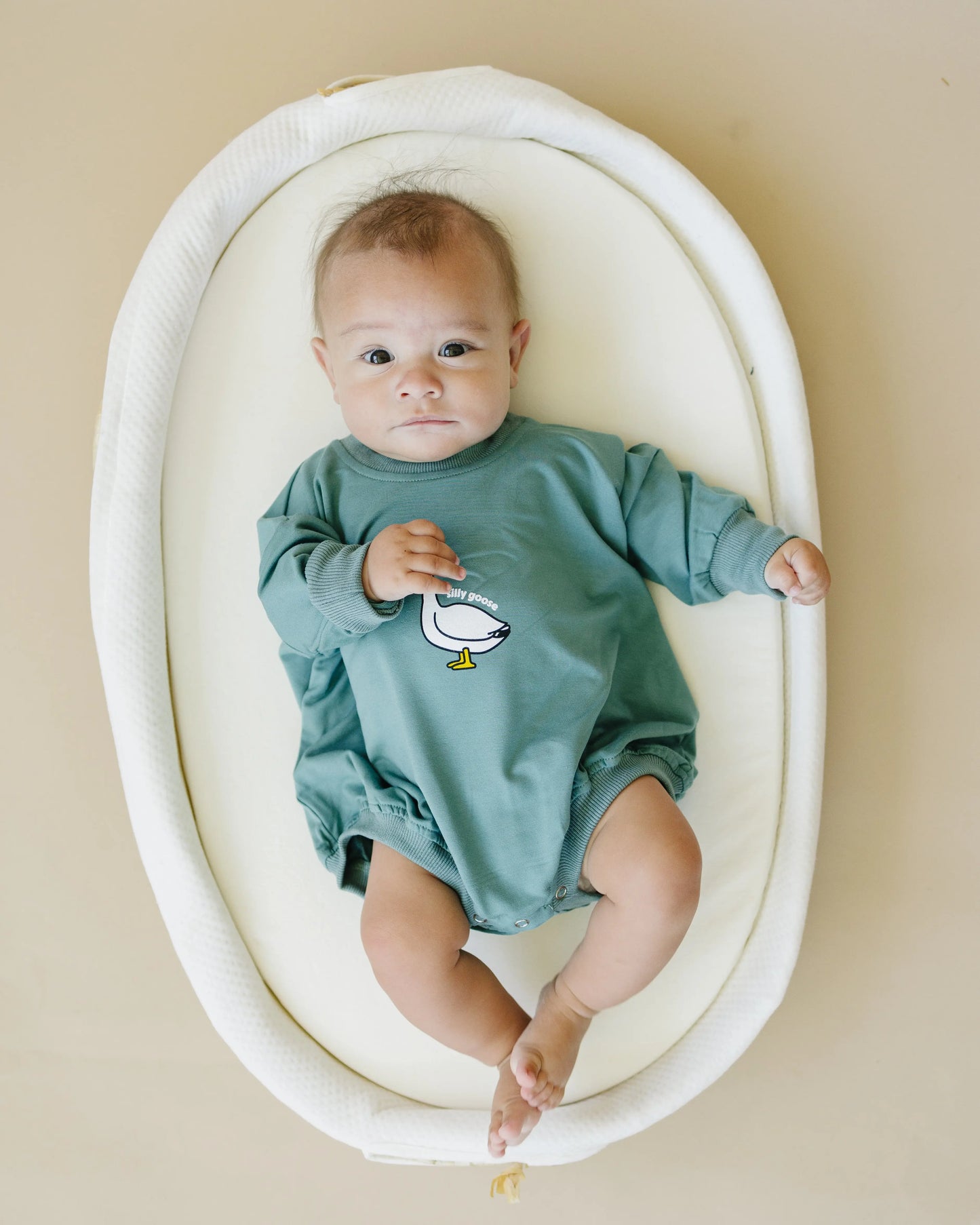 Little Joy Co. Silly Goose Bamboo Baby Romper Teal Or Blue Little Joy Co - Apparel & Accessories > Clothing > Baby & Toddler Clothing > Baby One-Pieces
