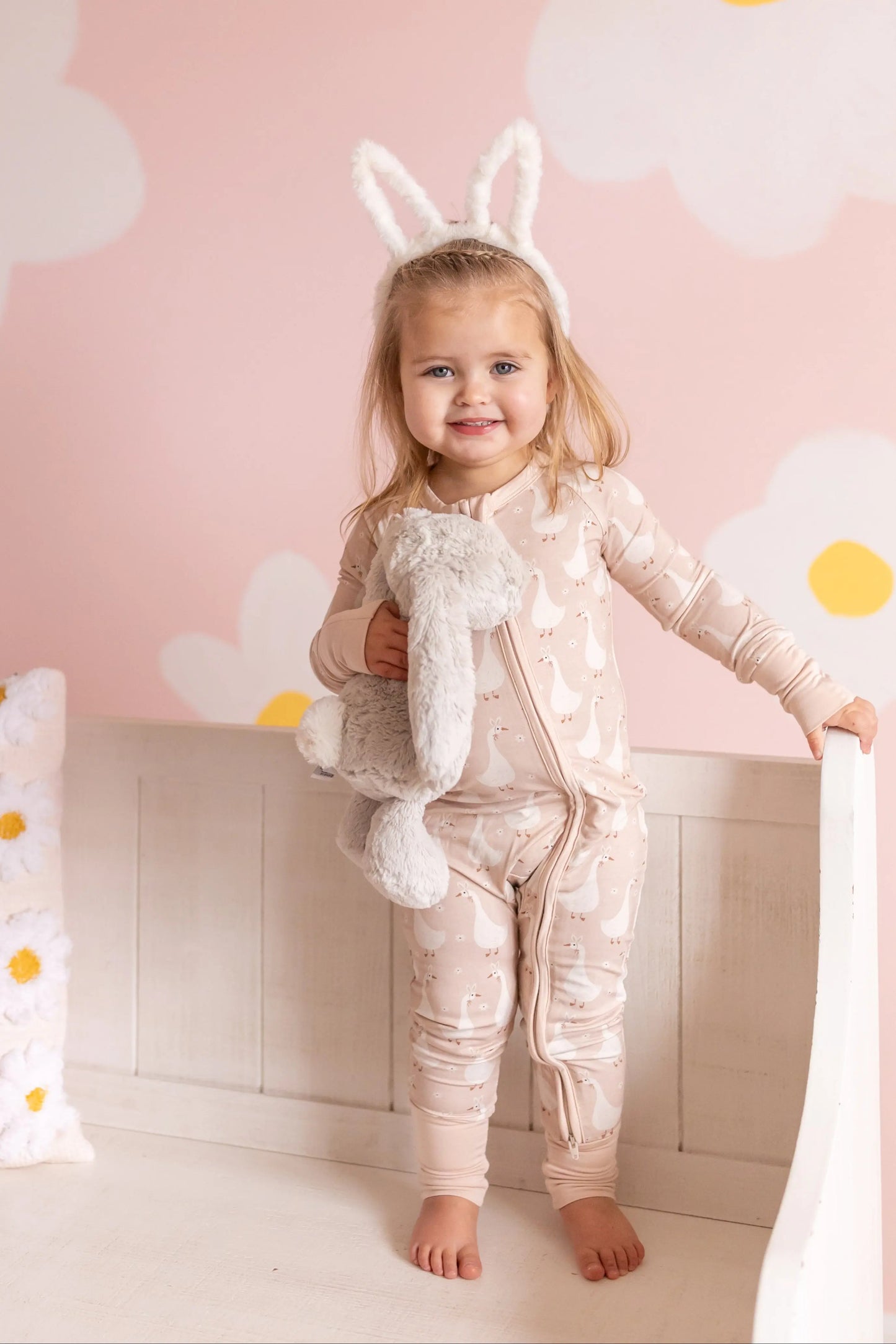 Little Joy Co. Silly Goose Bamboo Romper For Babies Non Slip Soles - Apparel & Accessories > Clothing > Baby & Toddler Clothing > Baby & Toddler Sleepwear