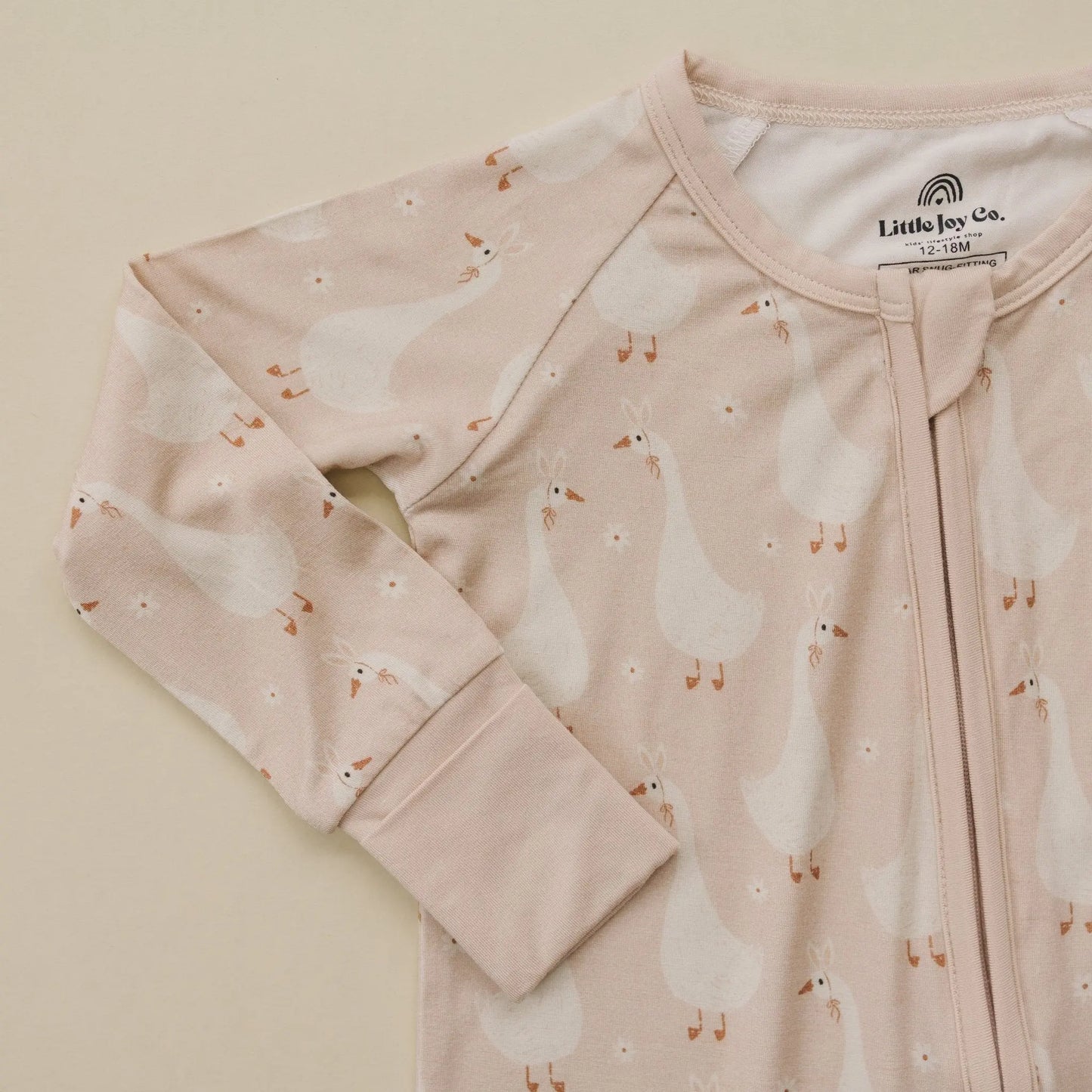 Little Joy Co. Silly Goose Bamboo Romper For Babies Non Slip Soles - Apparel & Accessories > Clothing > Baby & Toddler Clothing > Baby & Toddler Sleepwear
