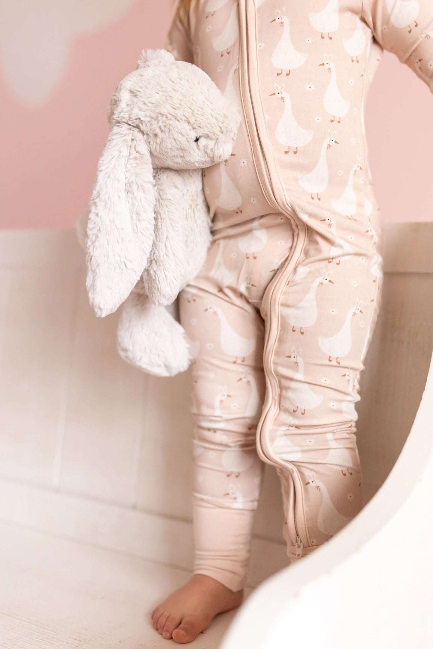Little Joy Co. Silly Goose Bamboo Romper For Babies Non Slip Soles - Apparel & Accessories > Clothing > Baby & Toddler Clothing > Baby & Toddler Sleepwear