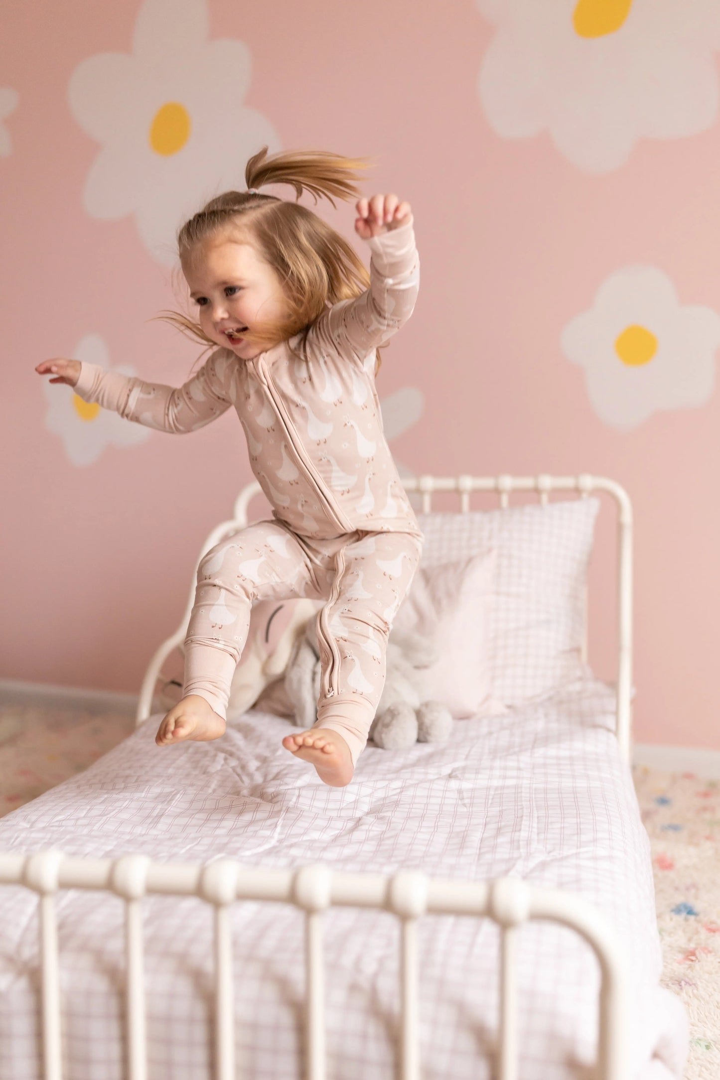 Little Joy Co. Silly Goose Bamboo Romper For Babies Non Slip Soles - Apparel & Accessories > Clothing > Baby & Toddler Clothing > Baby & Toddler Sleepwear