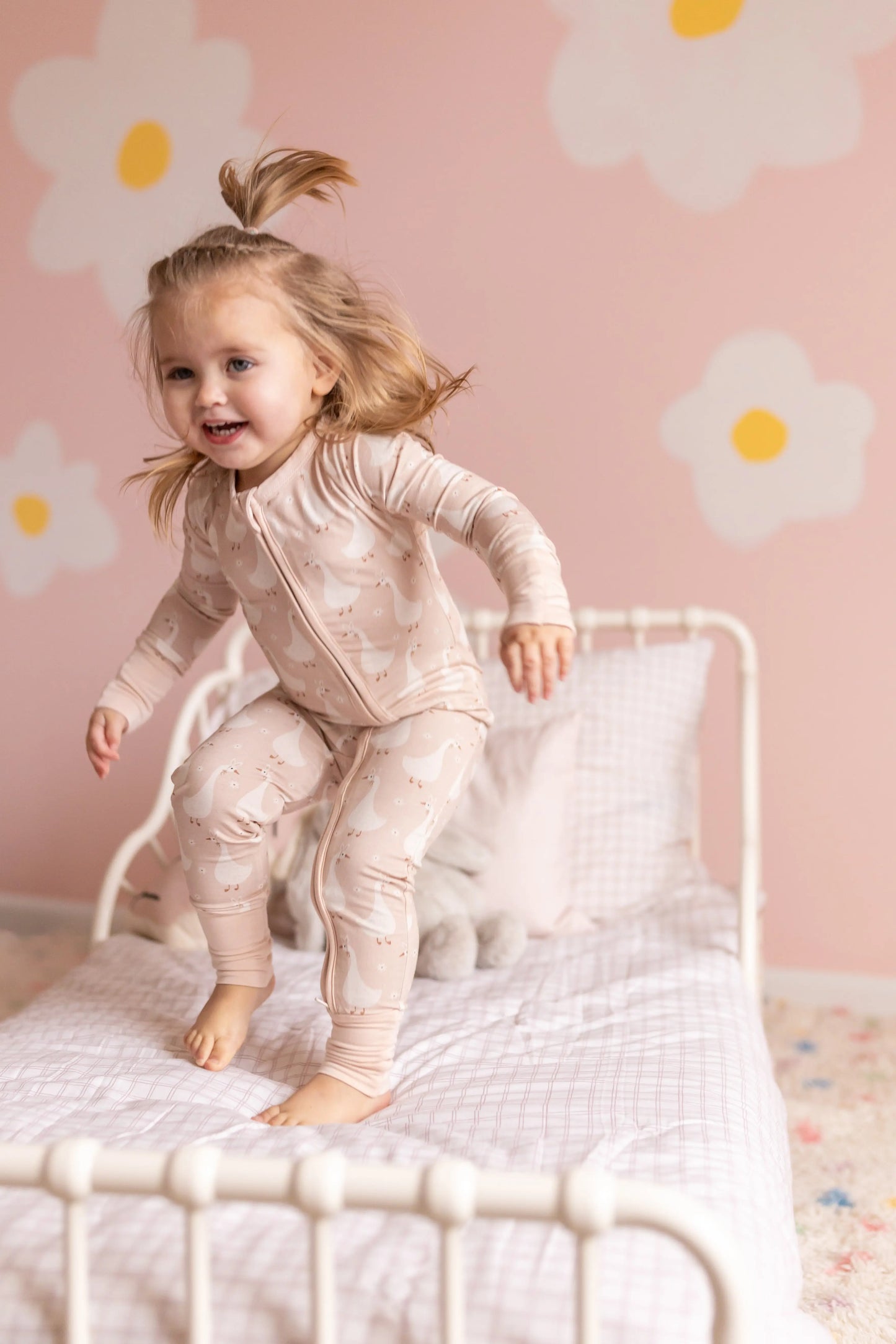 Little Joy Co. Silly Goose Bamboo Romper For Babies Non Slip Soles - Apparel & Accessories > Clothing > Baby & Toddler Clothing > Baby & Toddler Sleepwear