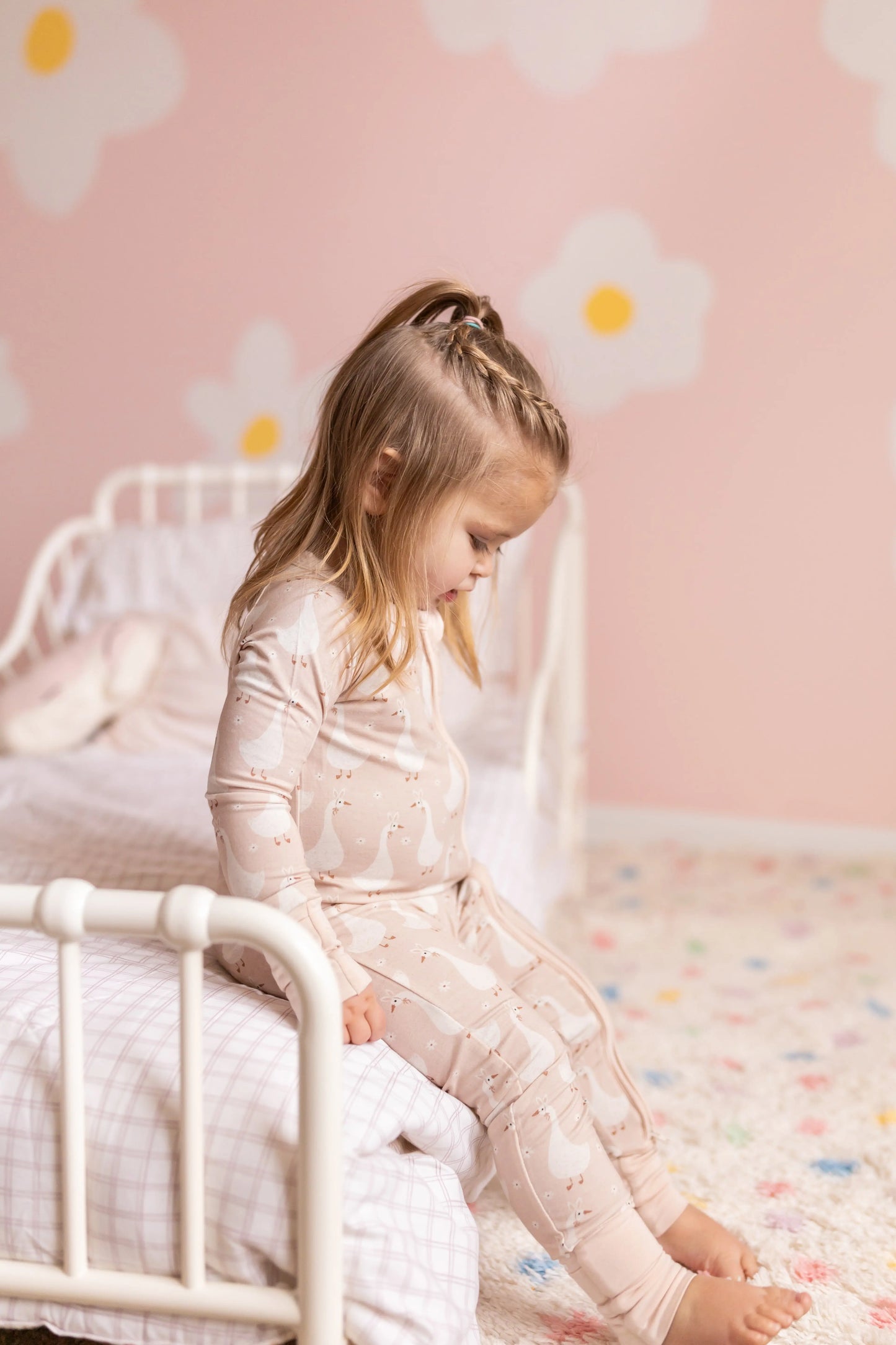 Little Joy Co. Silly Goose Bamboo Romper For Babies Non Slip Soles - Apparel & Accessories > Clothing > Baby & Toddler Clothing > Baby & Toddler Sleepwear
