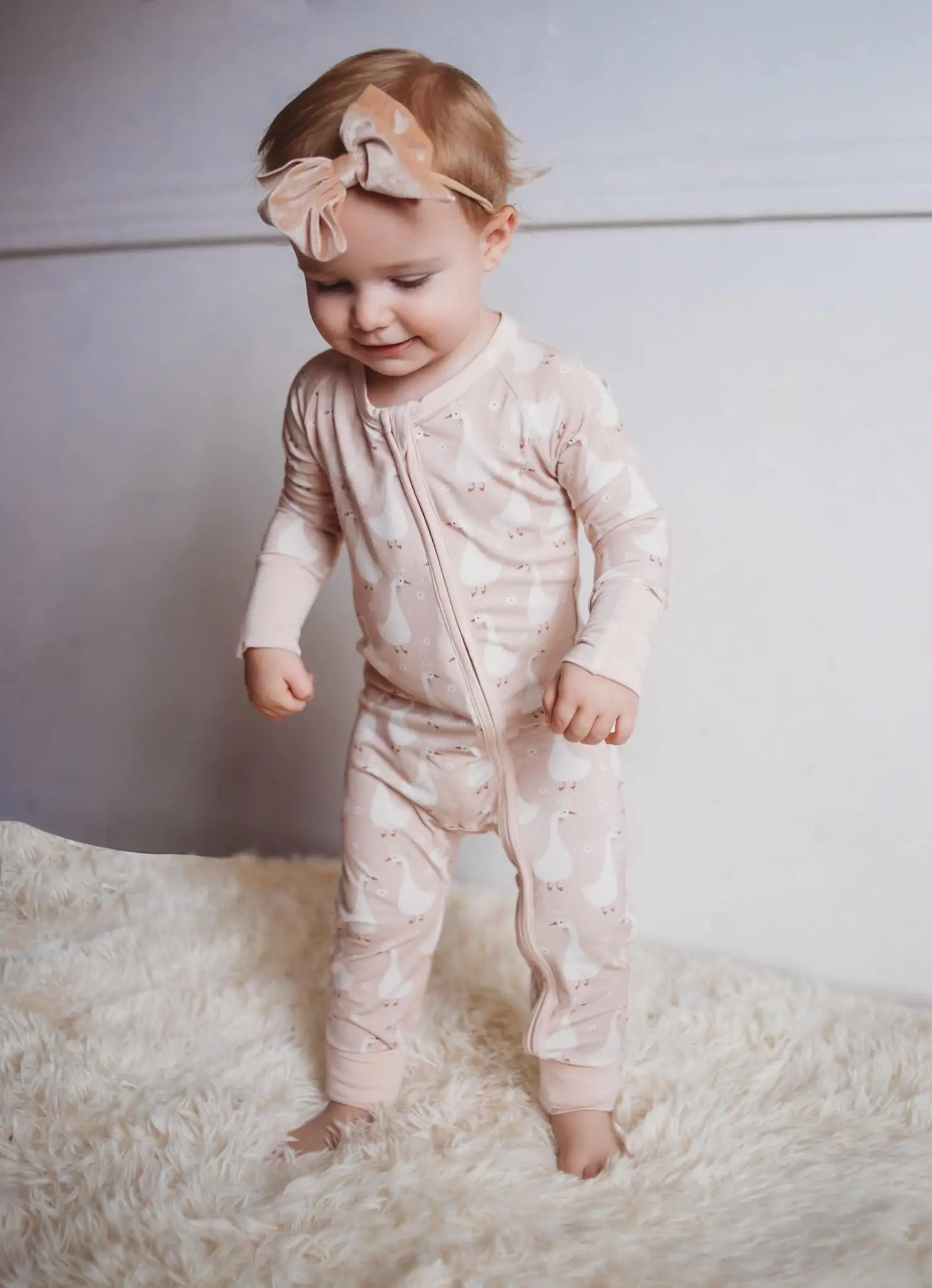 Little Joy Co. Silly Goose Bamboo Romper For Babies Non Slip Soles - Apparel & Accessories > Clothing > Baby & Toddler Clothing > Baby & Toddler Sleepwear