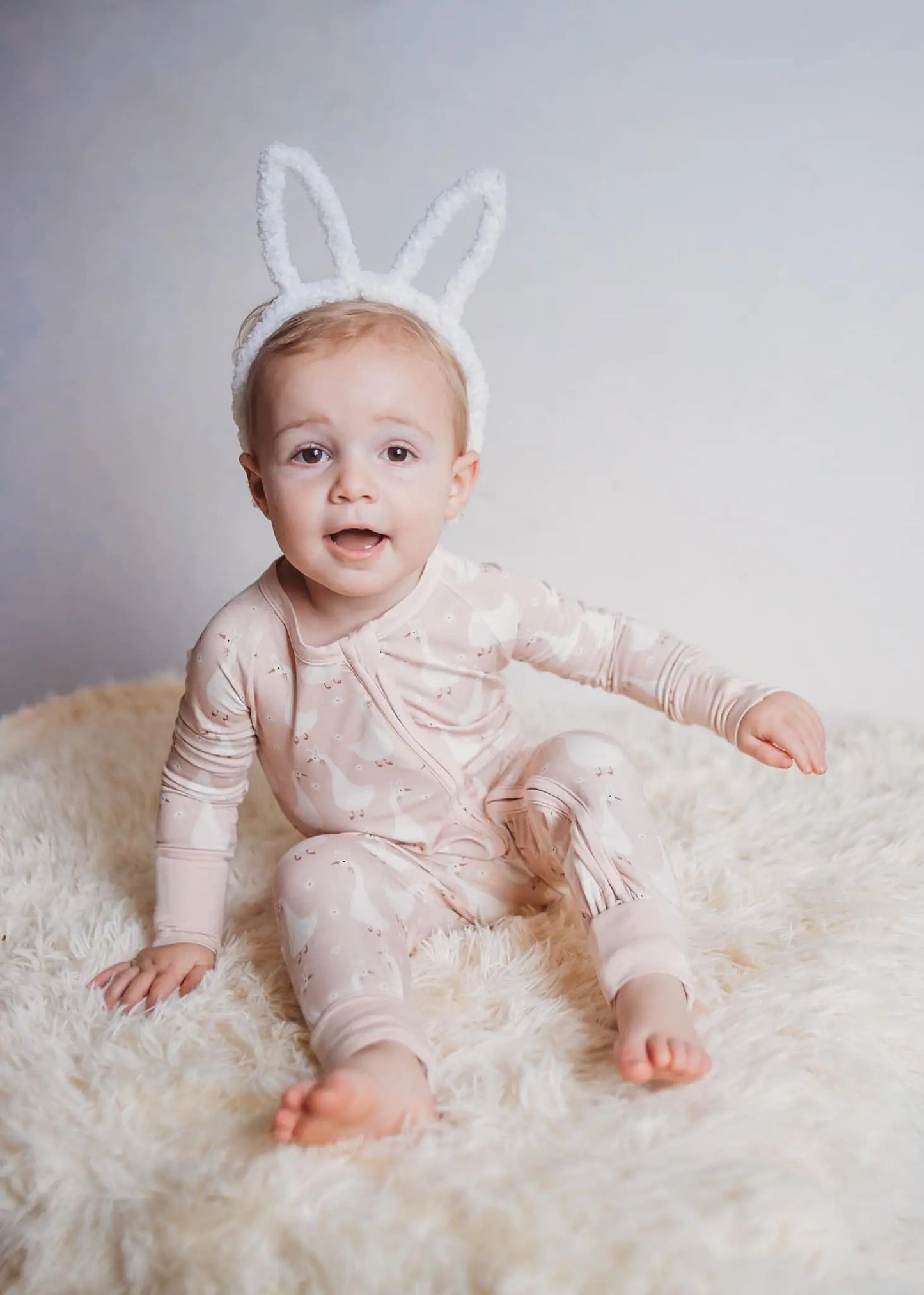 Little Joy Co. Silly Goose Bamboo Romper For Babies Non Slip Soles - Apparel & Accessories > Clothing > Baby & Toddler Clothing > Baby & Toddler Sleepwear