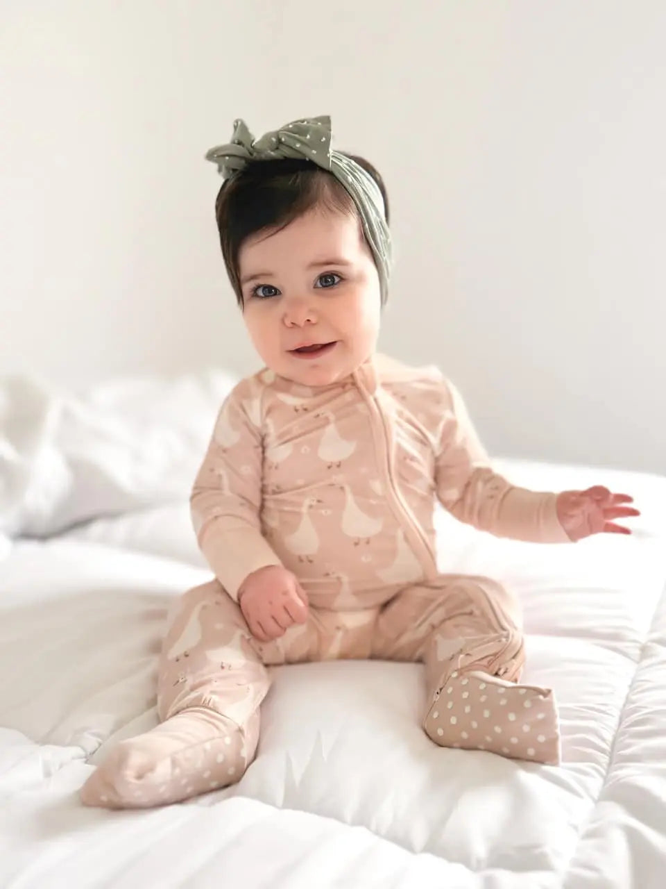 Little Joy Co. Silly Goose Bamboo Romper For Babies Non Slip Soles - Apparel & Accessories > Clothing > Baby & Toddler Clothing > Baby & Toddler Sleepwear