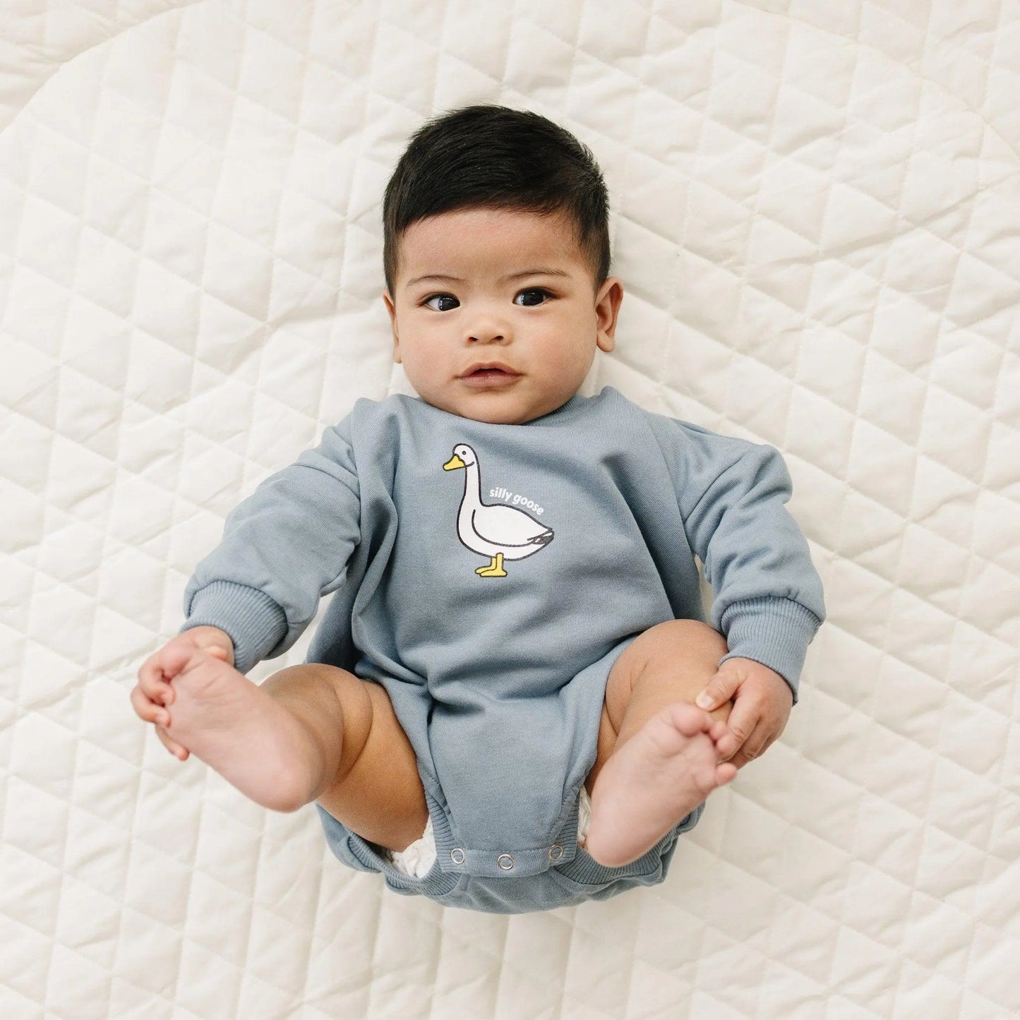 Little Joy Co. Silly Goose Sweatshirt Romper For Babies In Multiple Colors - Apparel & Accessories > Clothing > Baby & Toddler Clothing > Baby & Toddler Outfits