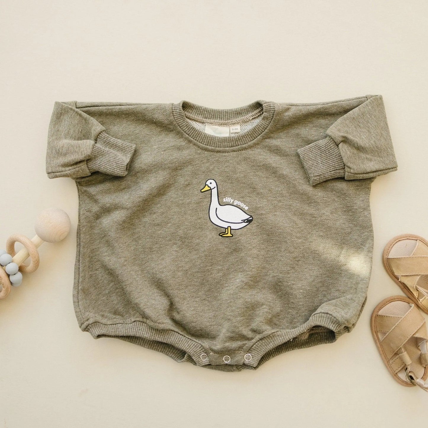 Little Joy Co. Silly Goose Sweatshirt Romper For Babies In Multiple Colors - Apparel & Accessories > Clothing > Baby & Toddler Clothing > Baby & Toddler Outfits