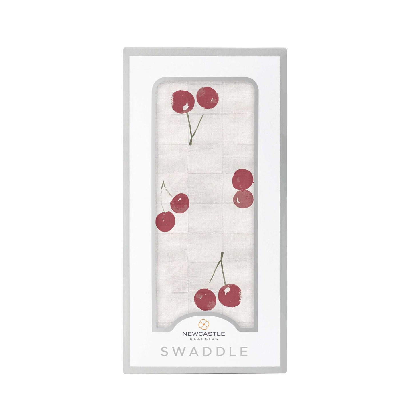 Sweetheart Cherry Bamboo Swaddle Soft Breathable Muslin Baby Blanket Newcastle Classics