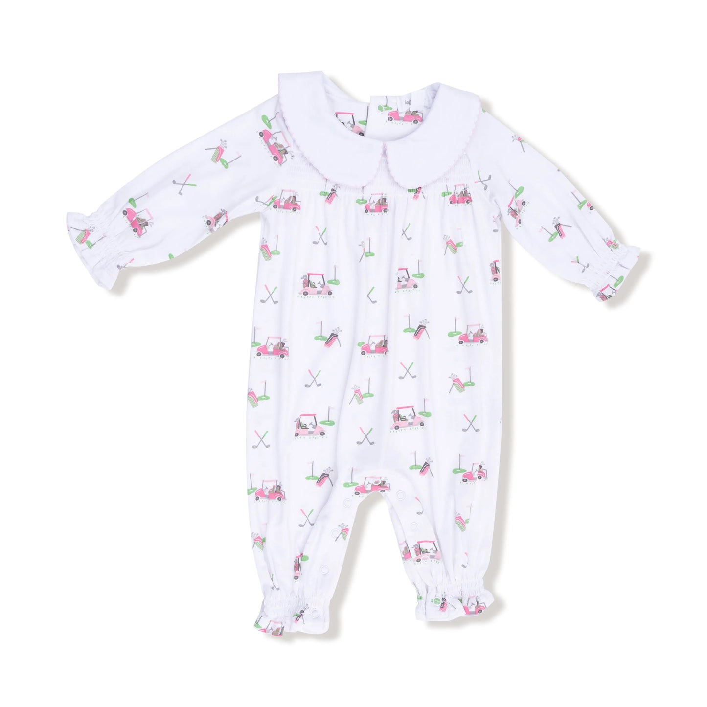 Smocked Long Sleeve Romper With Peter Pan Collar For Baby Angel Dear Everetts Place: Online Boutique