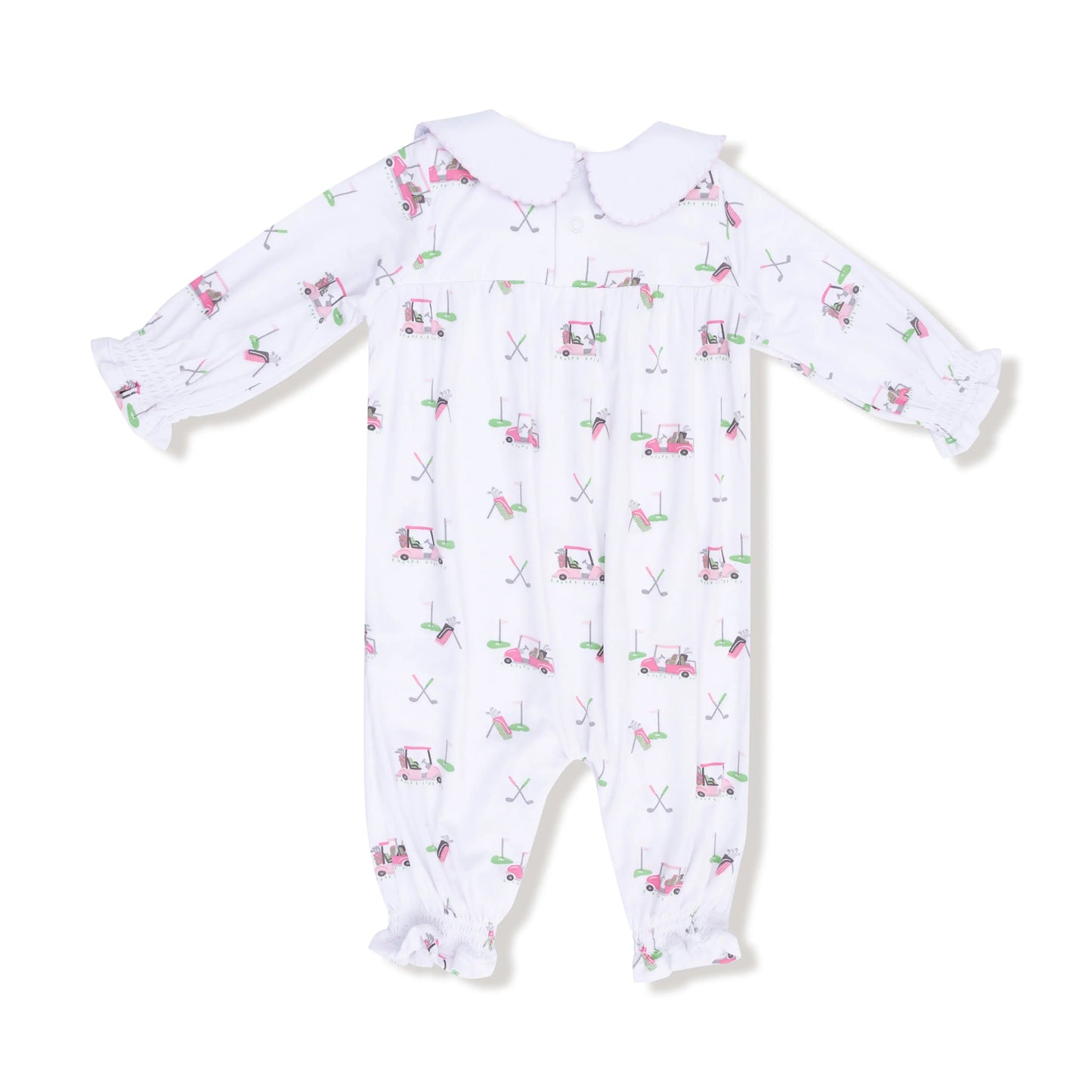 Smocked Long Sleeve Romper With Peter Pan Collar For Baby Angel Dear Everetts Place: Online Boutique