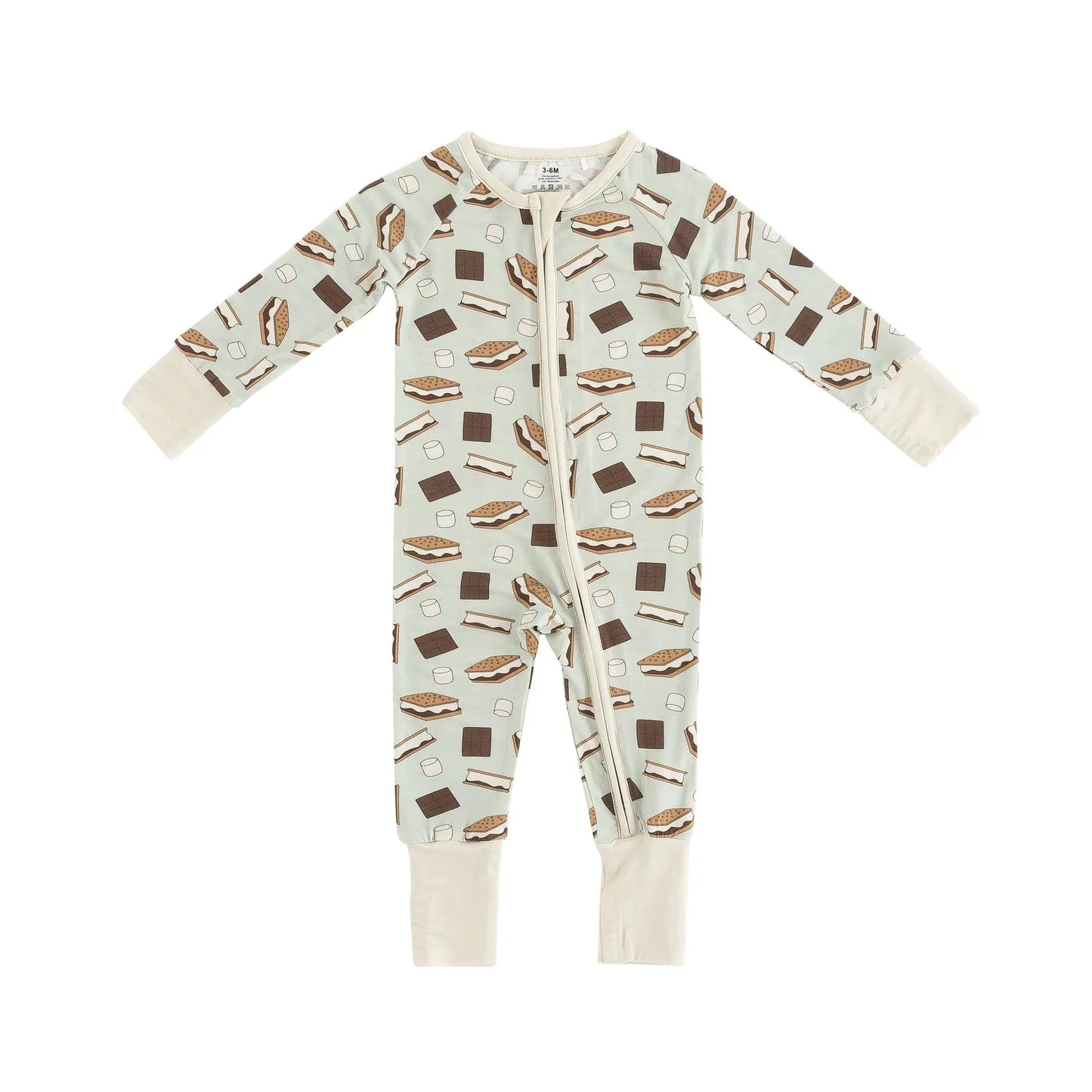 Smore to Love Convertible Zip Footies Blue Bamboo Fabric Dreamlet Everetts Place: Online Boutique