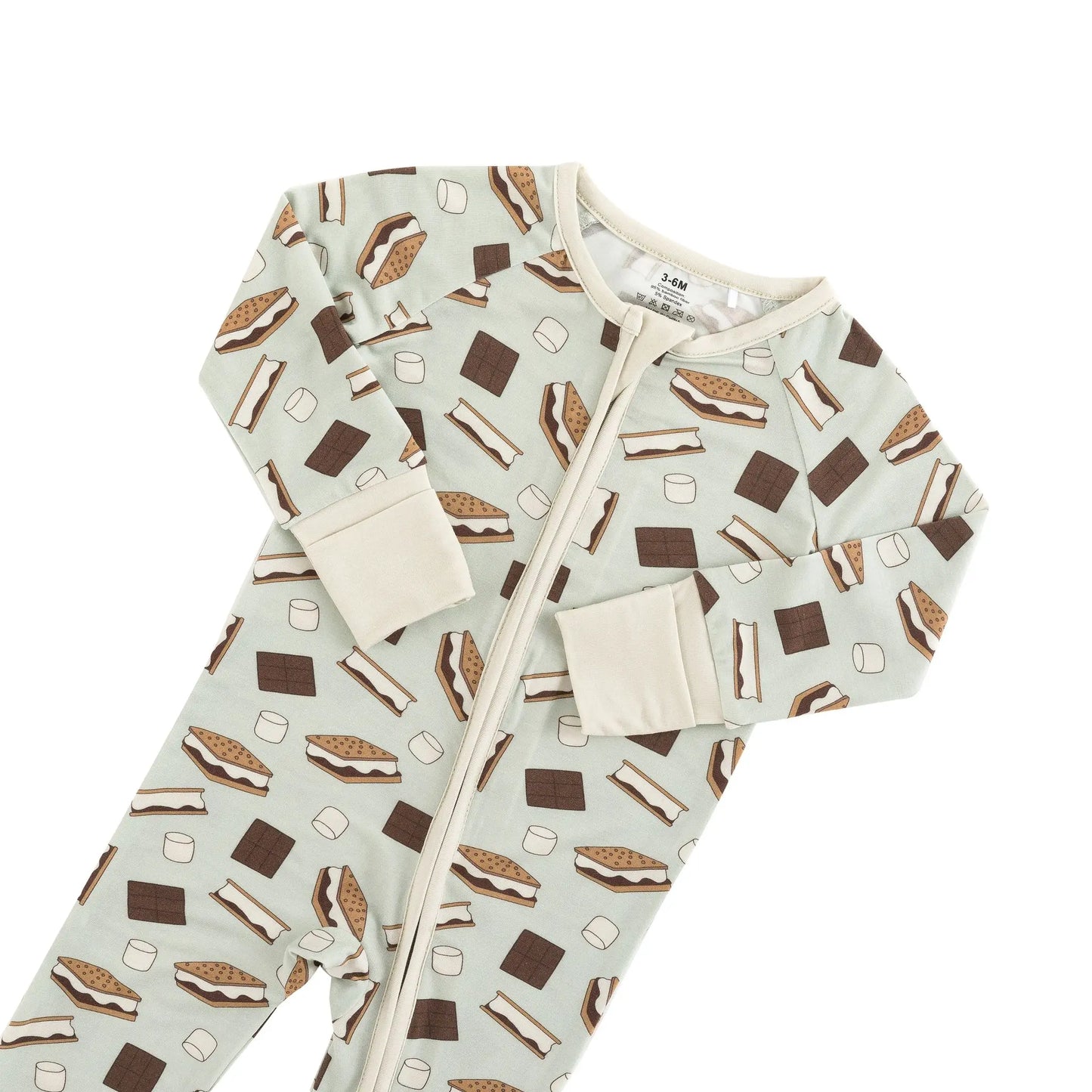 Smore to Love Convertible Zip Footies Blue Bamboo Fabric Dreamlet Everetts Place: Online Boutique