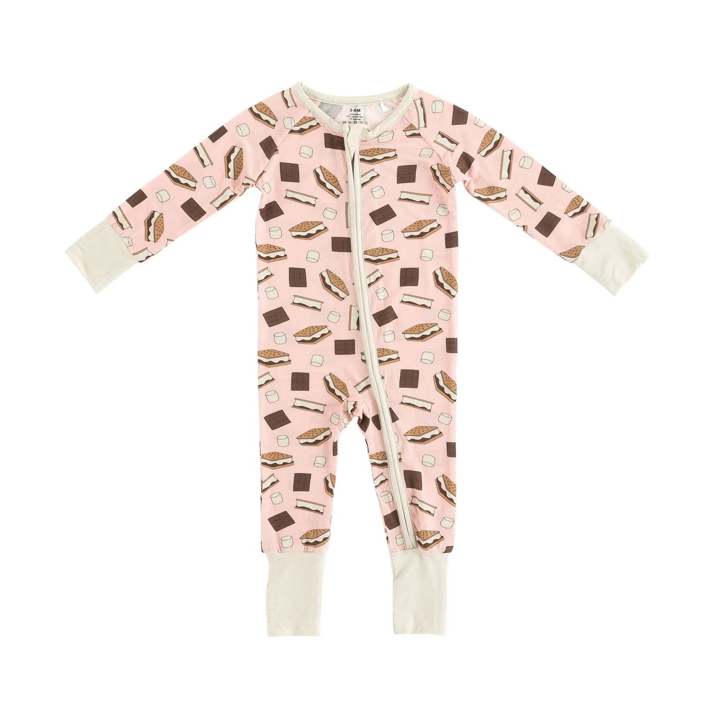 Smores to Love Cozy Convertible Zip Footies Pink Nightwear Dreamlet Everetts Place: Online Boutique