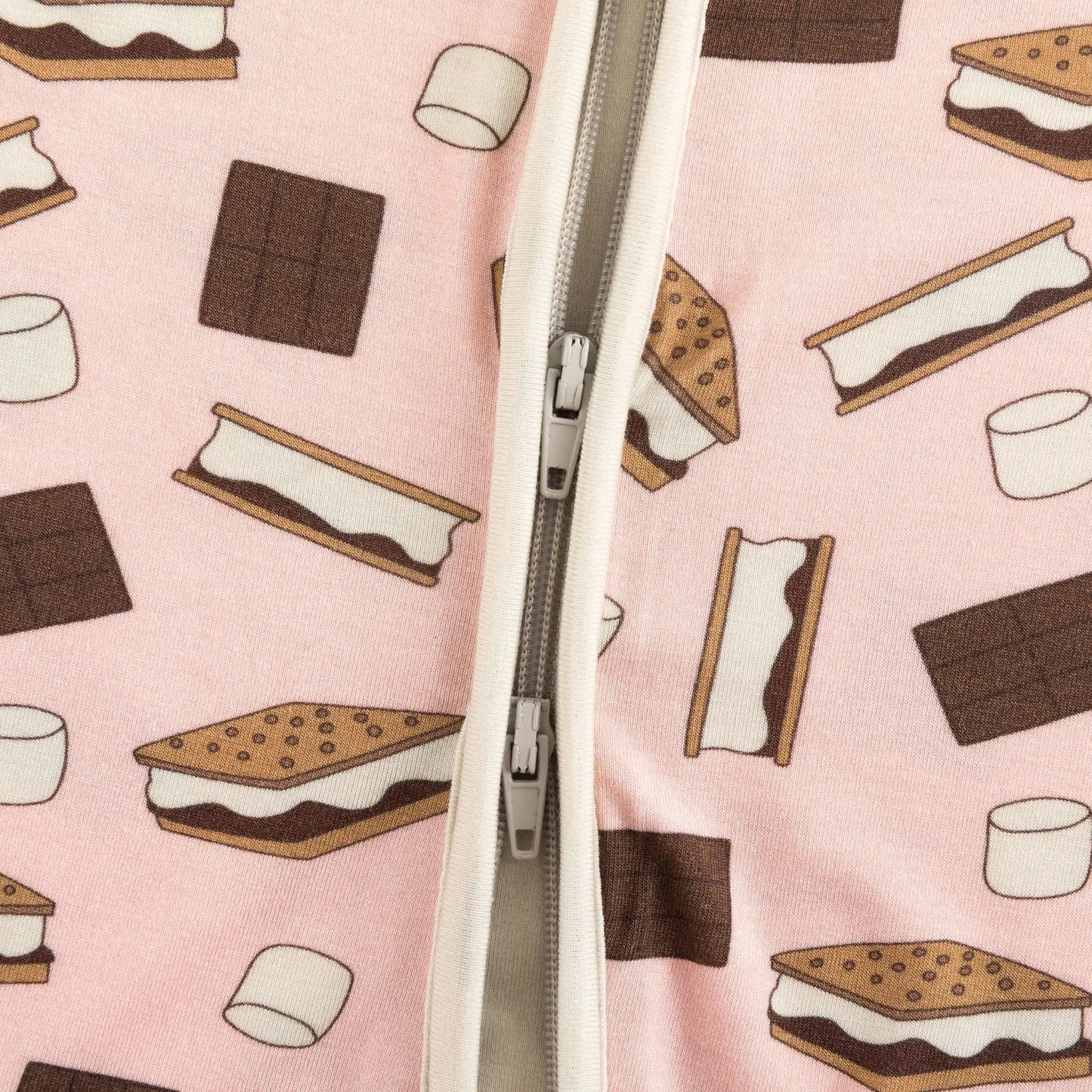 Smores to Love Cozy Convertible Zip Footies Pink Nightwear Dreamlet Everetts Place: Online Boutique