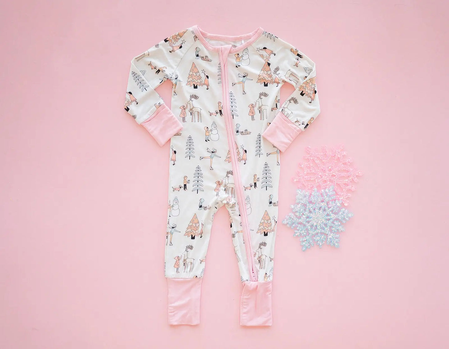 Snow Day Pink (Convertible Zip Footies) Dreamlet Everetts Place: Online Boutique