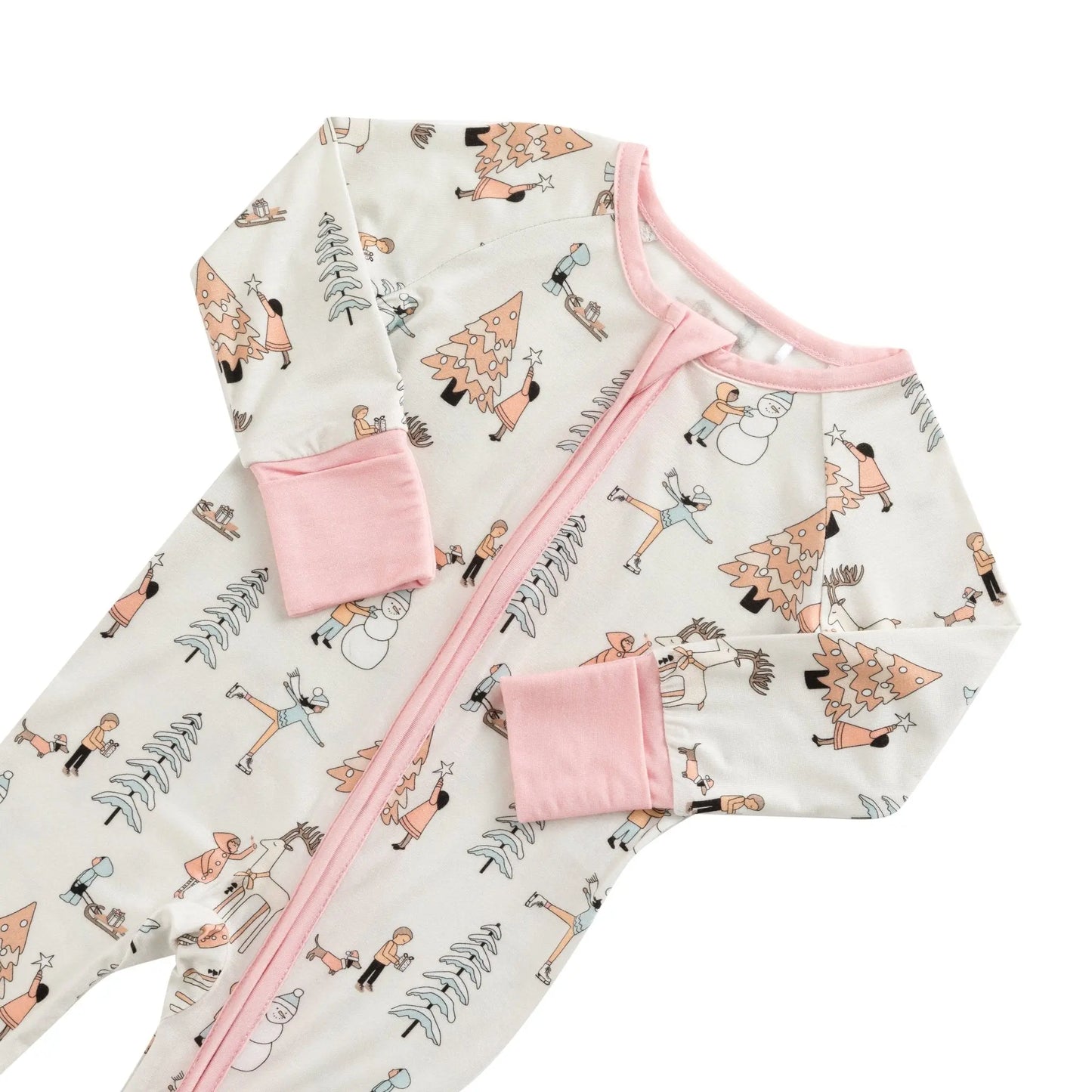 Snow Day Pink (Convertible Zip Footies) Dreamlet Everetts Place: Online Boutique