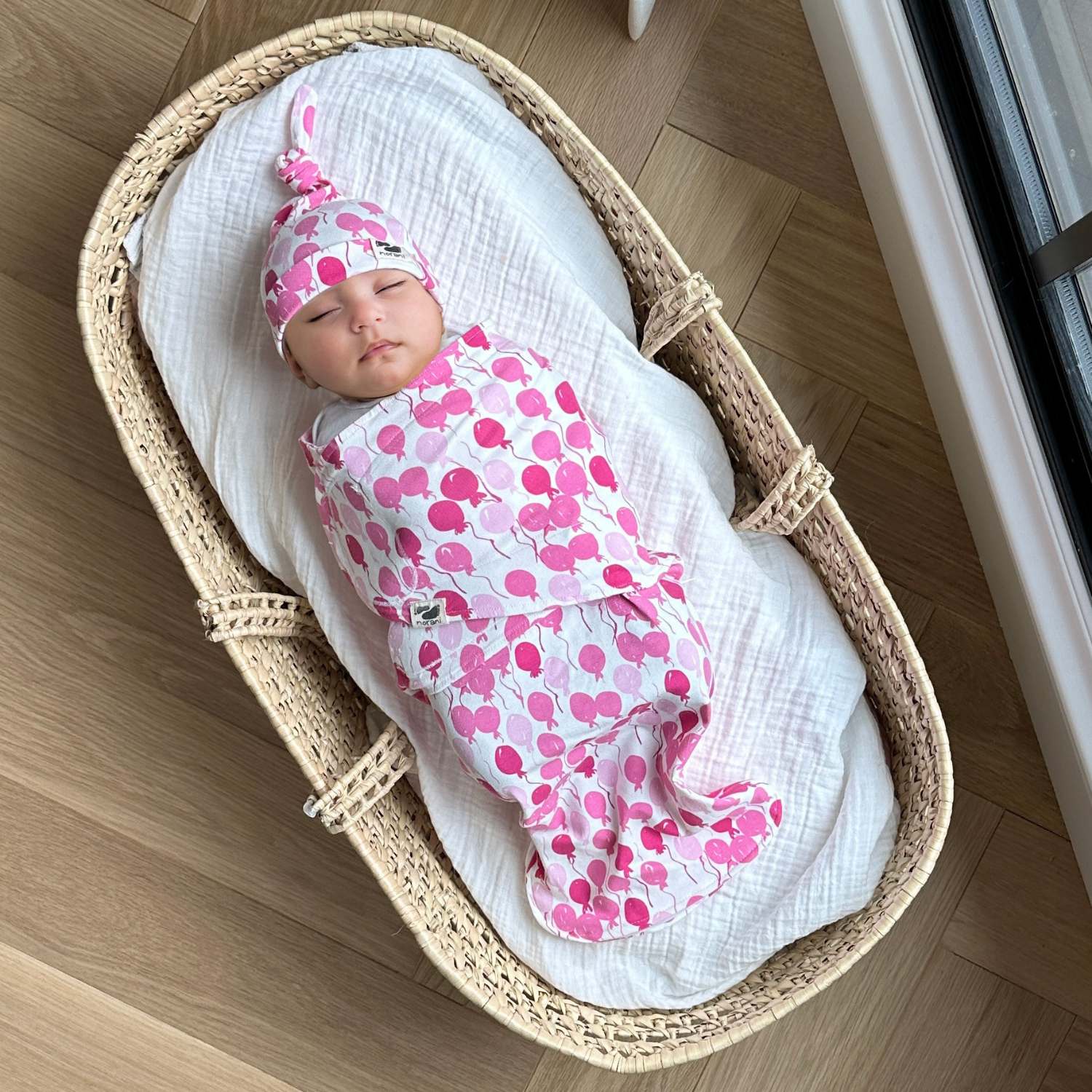 Norani Baby Snugababe Swaddle Sleep Pod Pink Balloons Baby Wrap - Everetts Place Boutique -