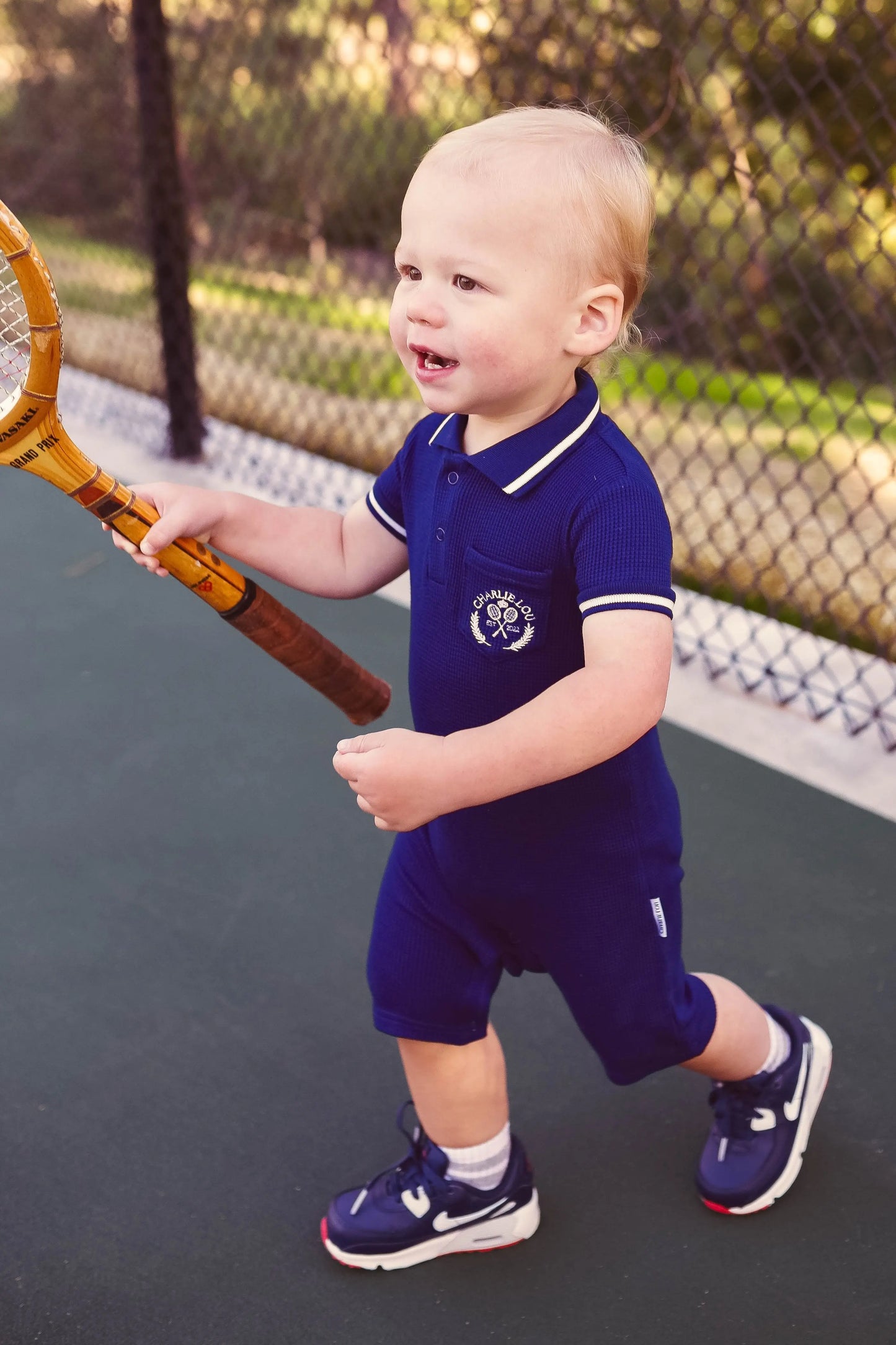 Soft Breathable Waffle Bamboo Polo Romper For Babies Charlie Lou Baby Everetts Place: Online Boutique