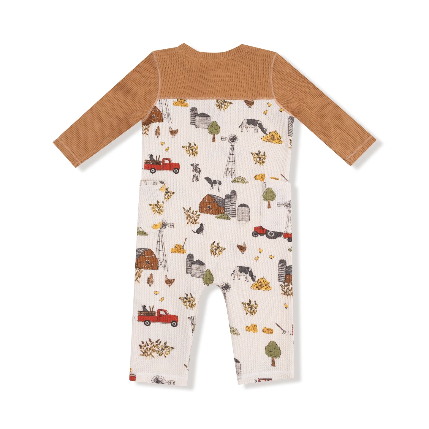 Soft Cozy Waffle Romper With Contrast Sleeves For Baby Angel Dear Everetts Place: Online Boutique