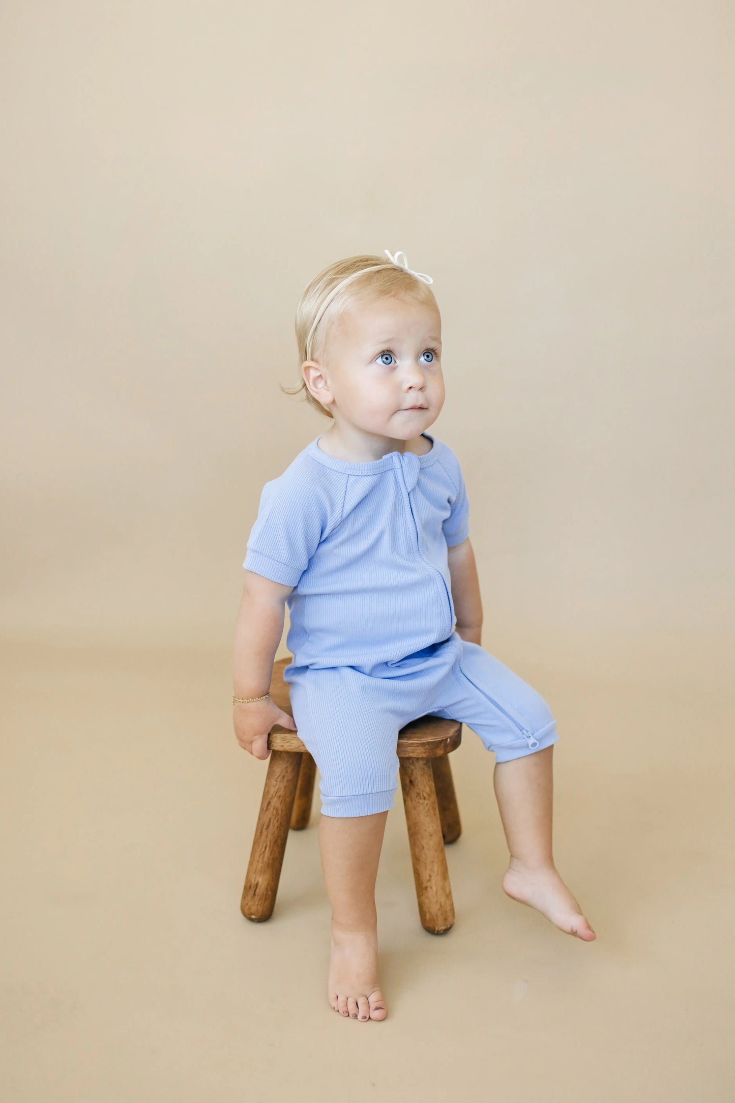 Solid Ribbed Bamboo Shorty Romper for Babies Everyday Wear Little Joy Co. Everetts Place: Online Boutique