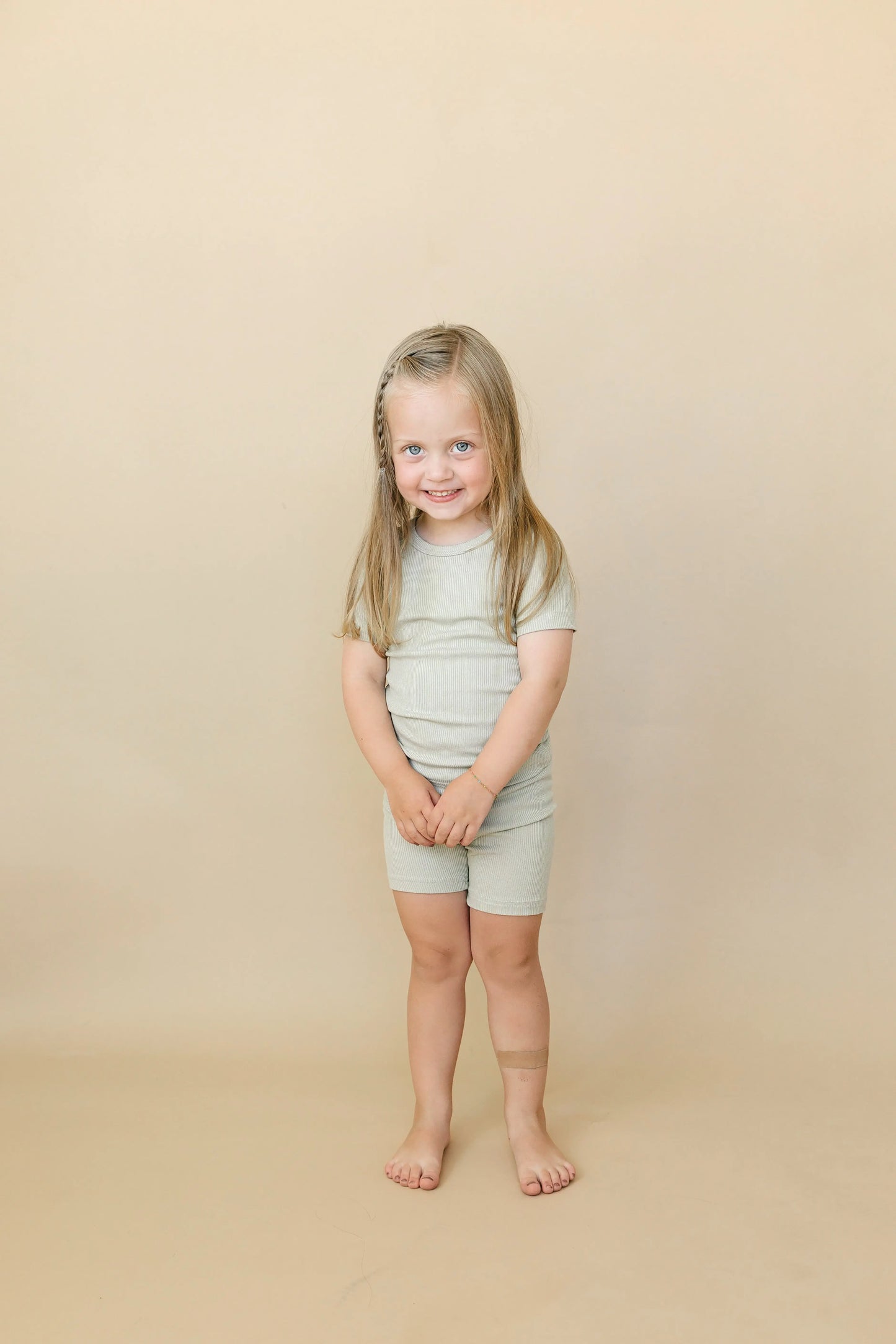 Solid Ribbed Bamboo Two Piece Pajamas For Toddlers Little Joy Co. Everetts Place: Online Boutique