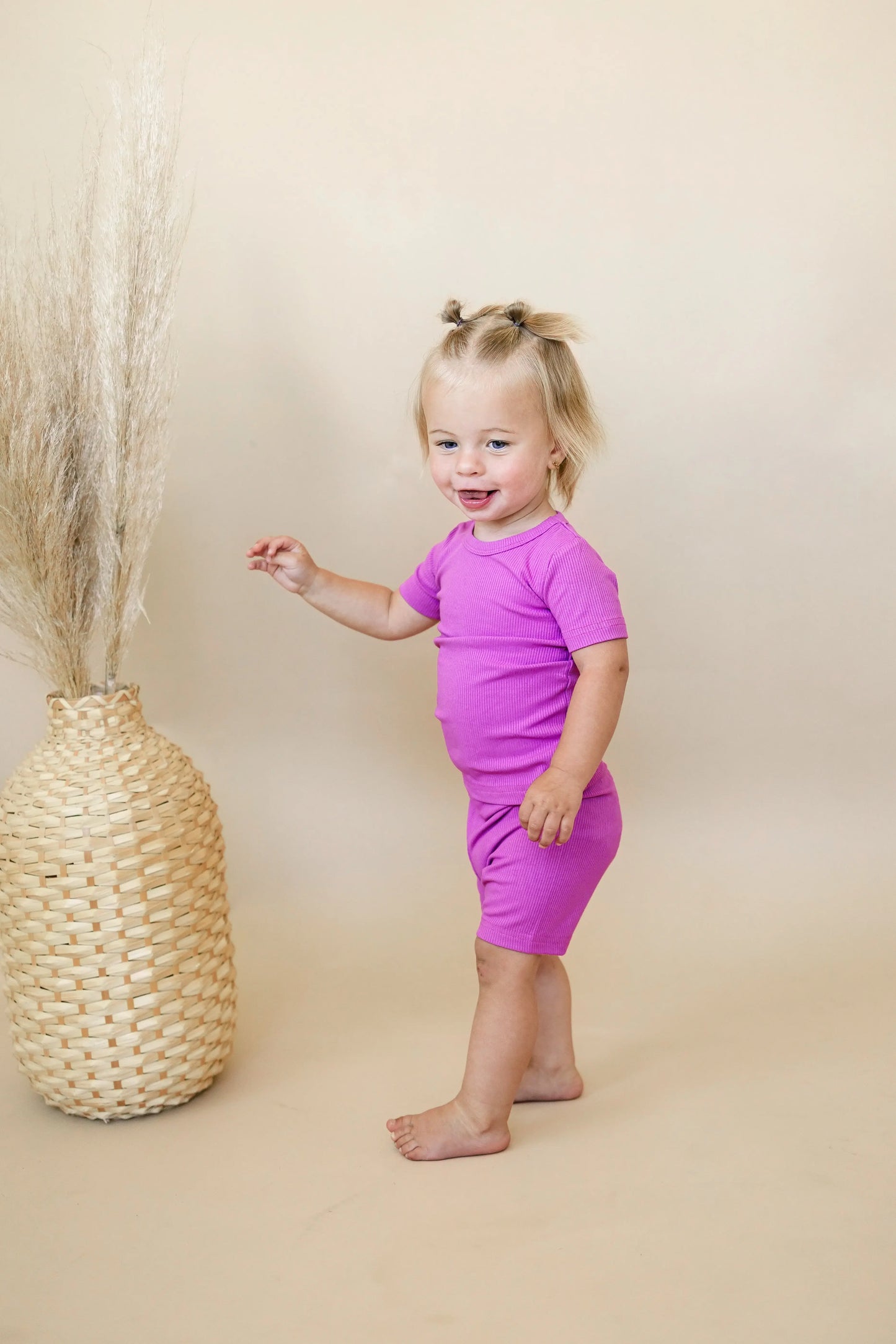 Solid Ribbed Bamboo Two Piece Pajamas For Toddlers Little Joy Co. Everetts Place: Online Boutique