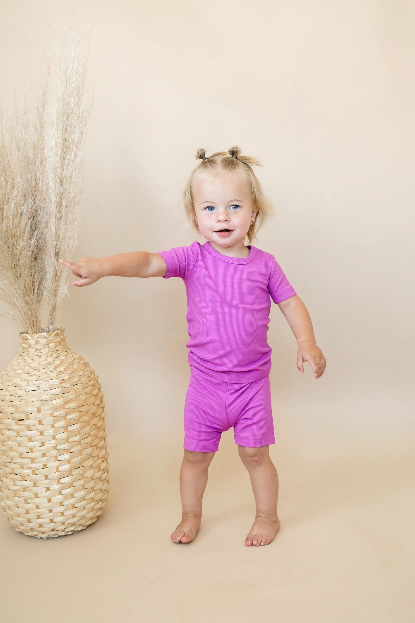 Solid Ribbed Bamboo Two Piece Pajamas For Toddlers Little Joy Co. Everetts Place: Online Boutique
