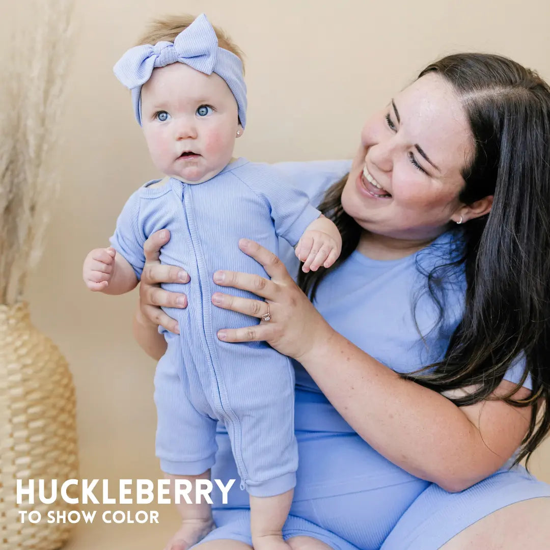 Solid Ribbed Bamboo Zippy Romper for Babies in Colors Little Joy Co. Everetts Place: Online Boutique 22.00