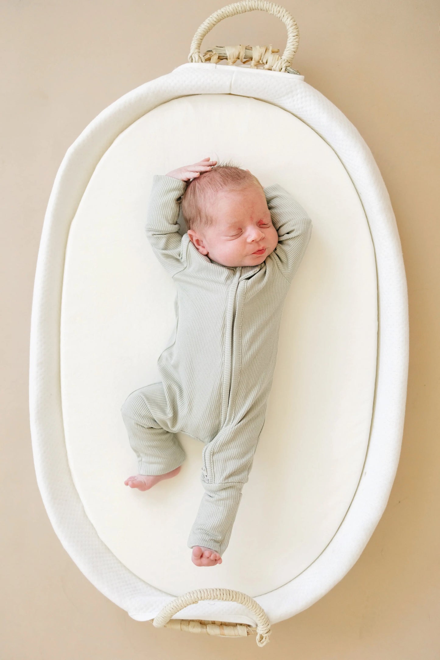 Solid Ribbed Bamboo Zippy Romper for Babies in Colors Little Joy Co. Everetts Place: Online Boutique