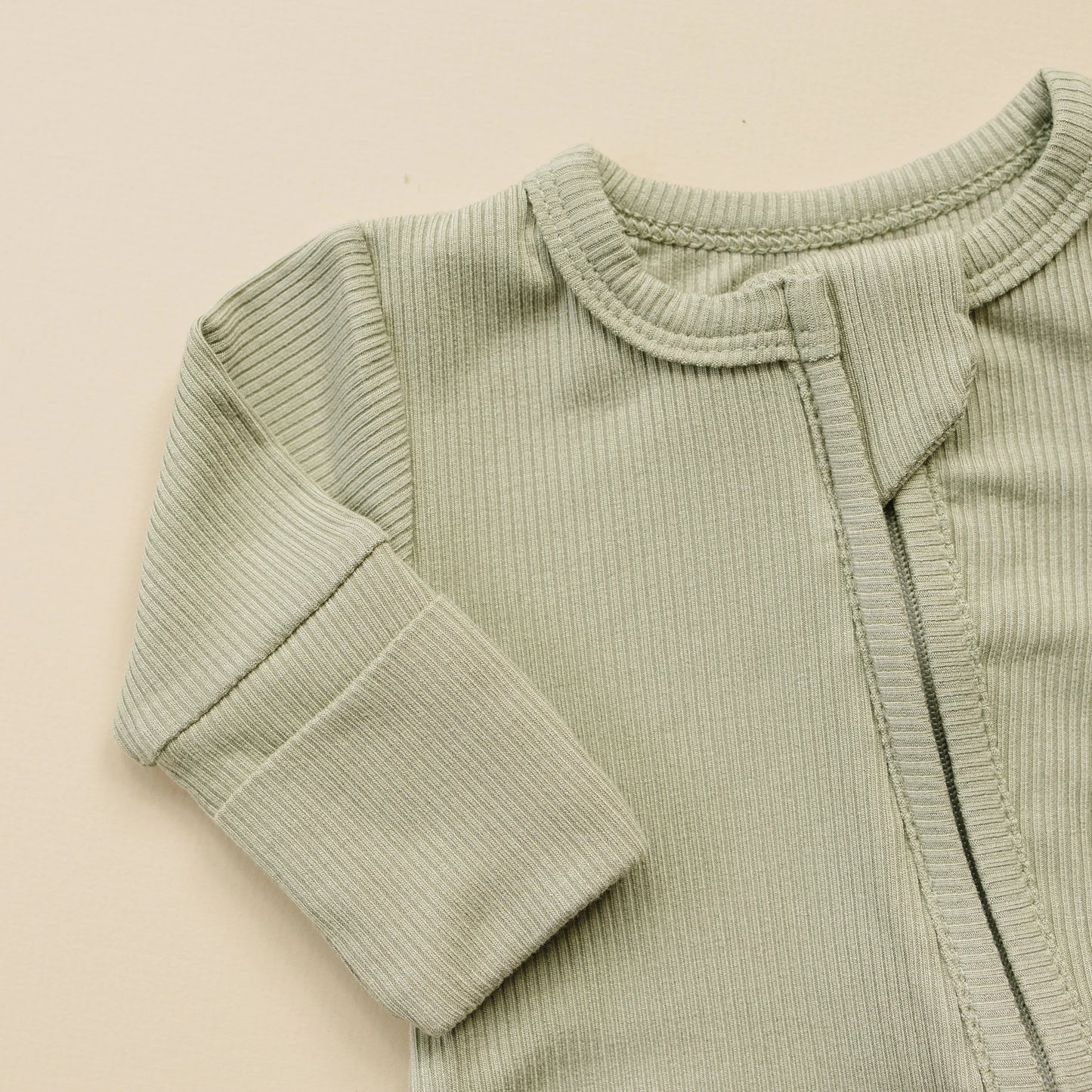 Solid Ribbed Bamboo Zippy Romper for Babies in Colors Little Joy Co. Everetts Place: Online Boutique