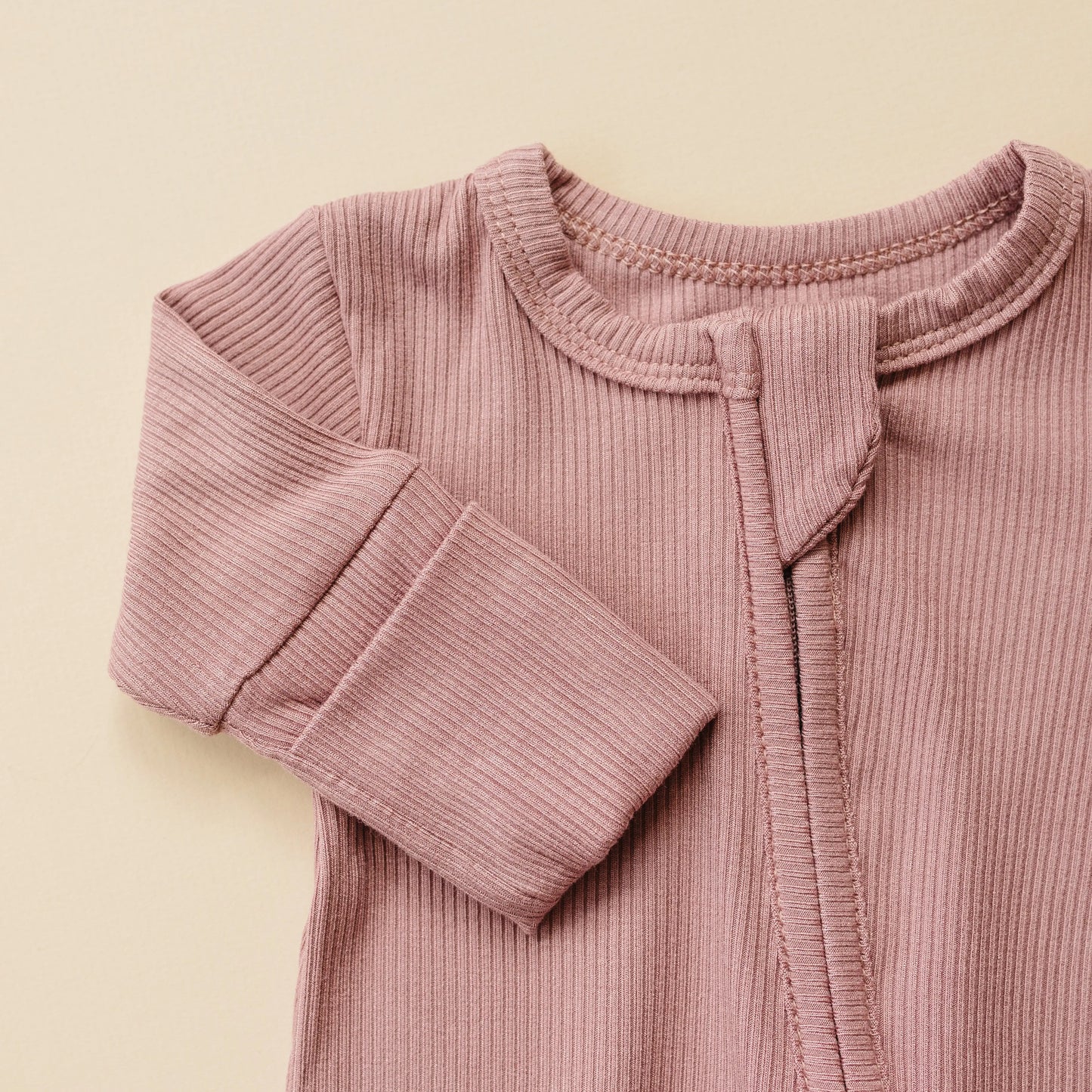 Solid Ribbed Bamboo Zippy Romper for Babies in Colors Little Joy Co. Everetts Place: Online Boutique