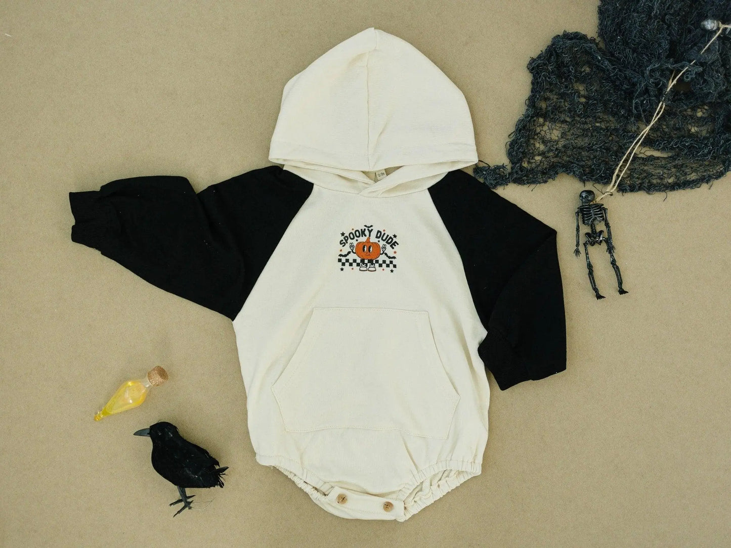 Spooky Dude Hooded Sweatshirt Romper Little Joy Co. Everetts Place: Online Boutique
