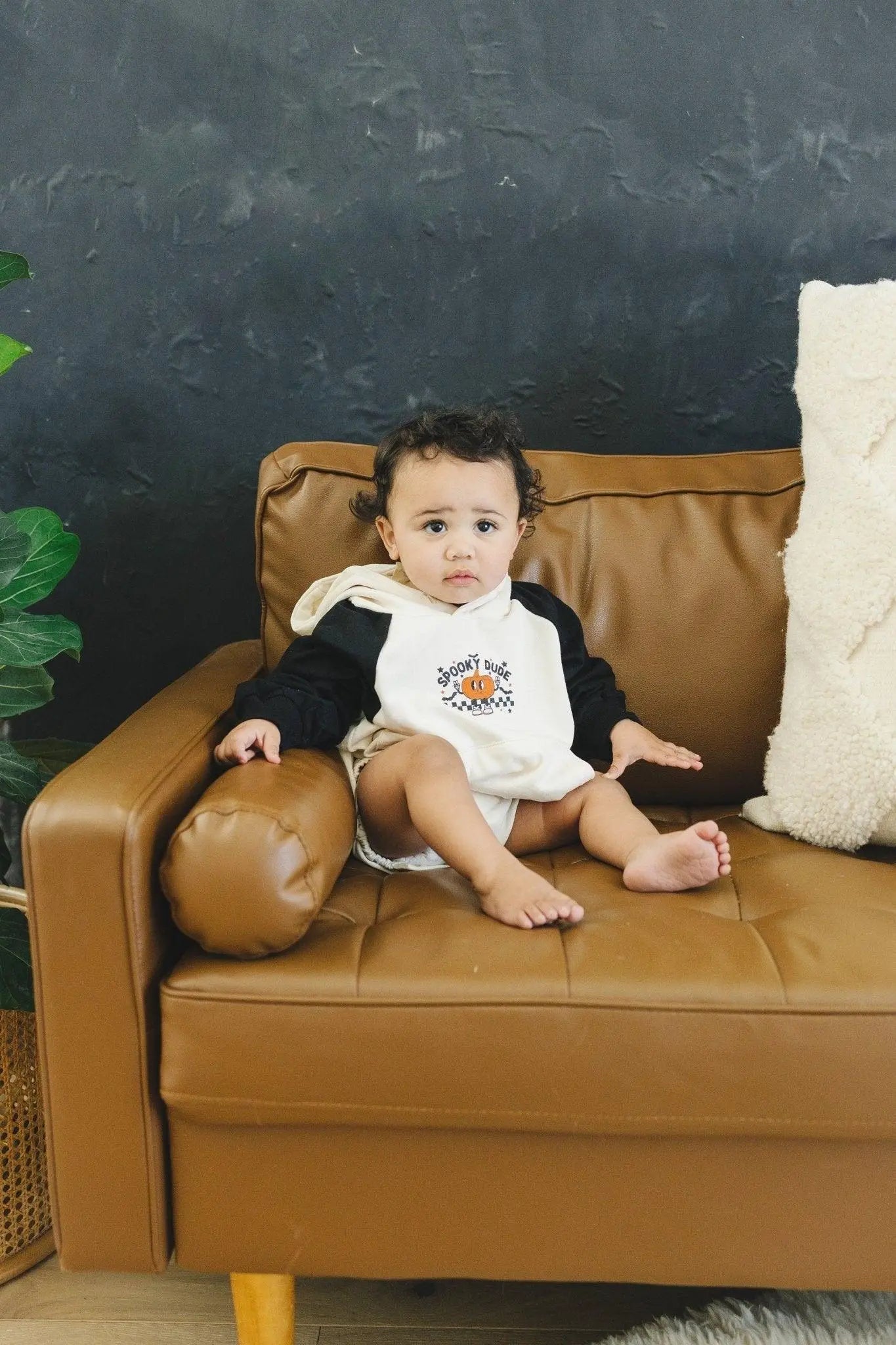 Spooky Dude Hooded Sweatshirt Romper Little Joy Co. Everetts Place: Online Boutique