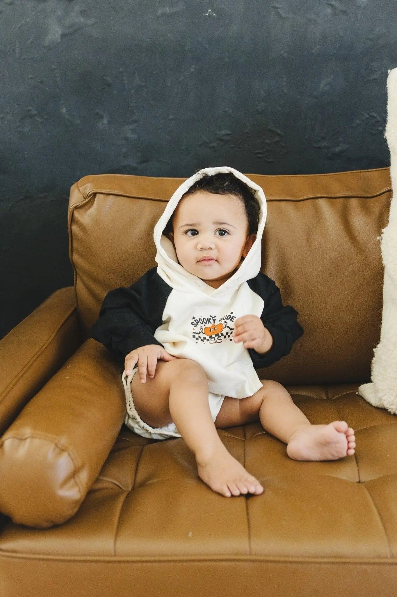Spooky Dude Hooded Sweatshirt Romper Little Joy Co. Everetts Place: Online Boutique