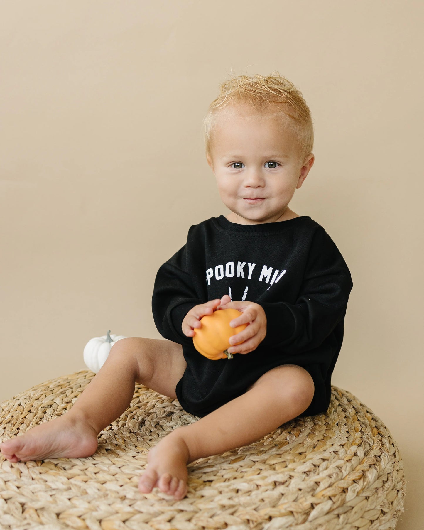 Spooky Mini Skeletons Sweatshirt Romper With Snap Closure Little Joy Co. Everetts Place: Online Boutique