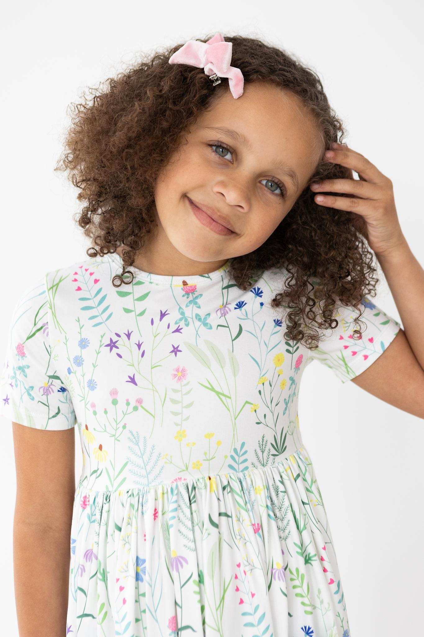 Spring Dandelion Floral Pocket Twirl Dress For Girls Mila & Rose ® Everetts Place: Online Boutique