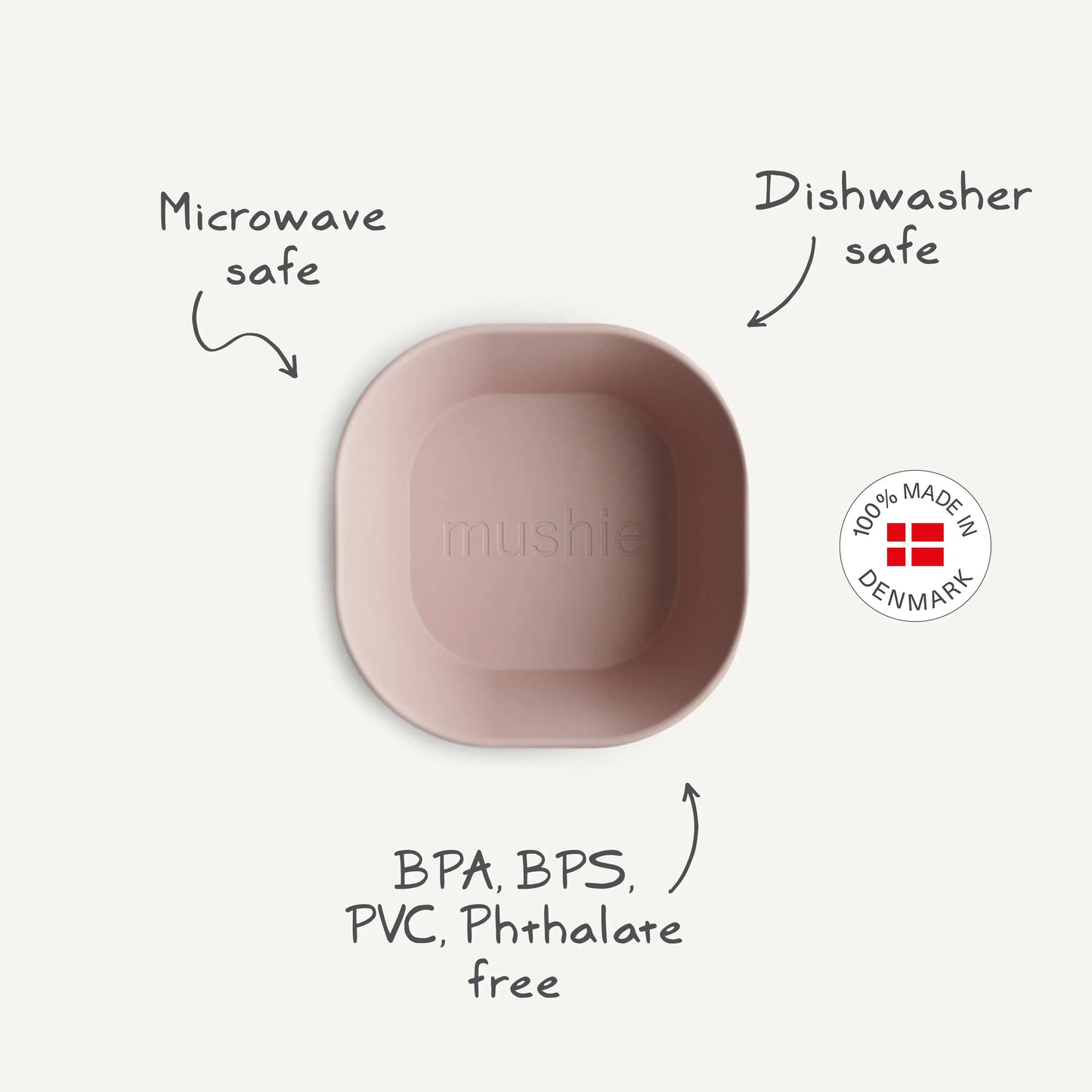 Square Dinnerware Bowls for Babies BPA Free Microwave and Dishwasher Safe Soft Colored Design Mushie Everetts Place: Online Boutique