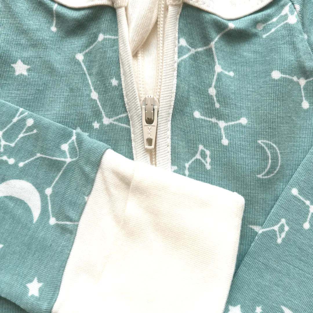 Stargazer Bamboo Baby Pajamas Gender Neutral One-Piece with Two-Way Zipper Kolorful Everetts Place: Online Boutique 38.00