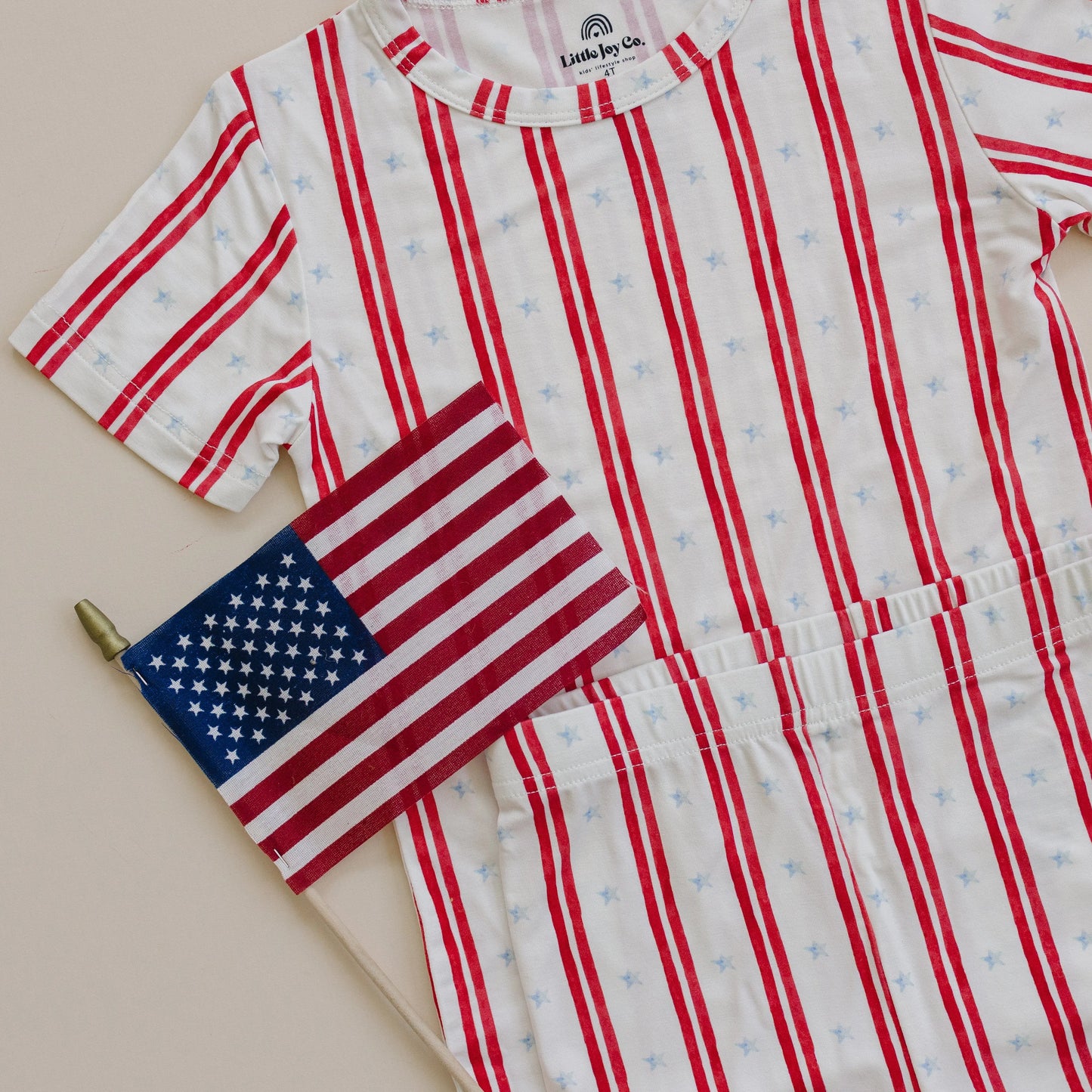 Stars And Stripes 2 Piece Bamboo Pajamas Soft Sleepwear Little Joy Co. Everetts Place: Online Boutique