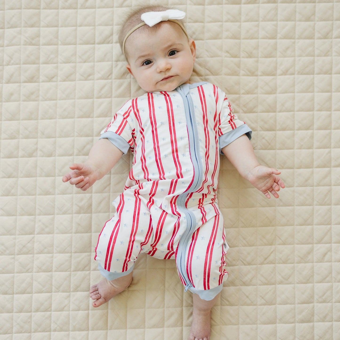 Stars And Stripes Bamboo Shorty Pajamas For Babies Little Joy Co. Everetts Place: Online Boutique