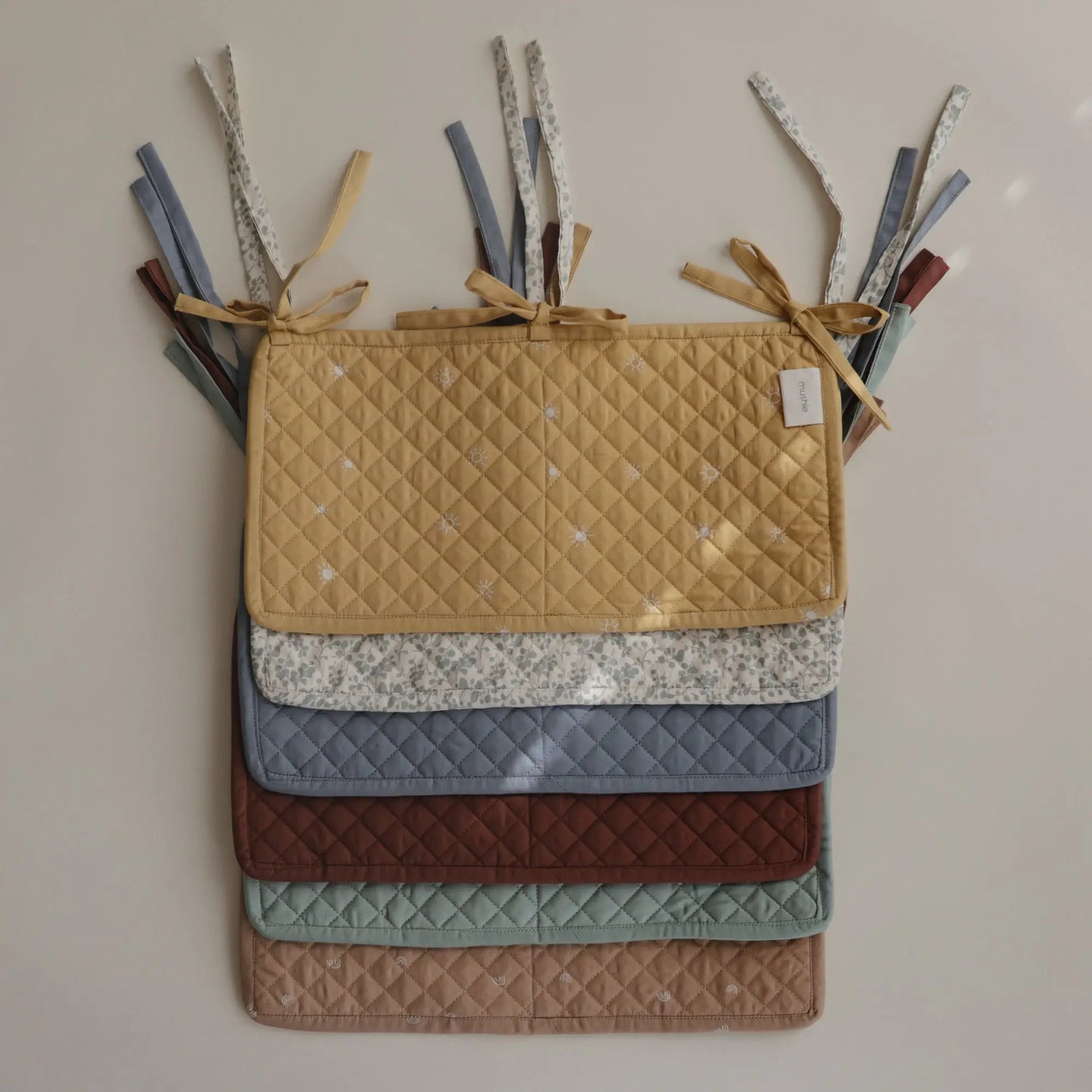 Storage Pocket for Baby Essentials with Adjustable Ribbon Ties Mushie Everetts Place: Online Boutique