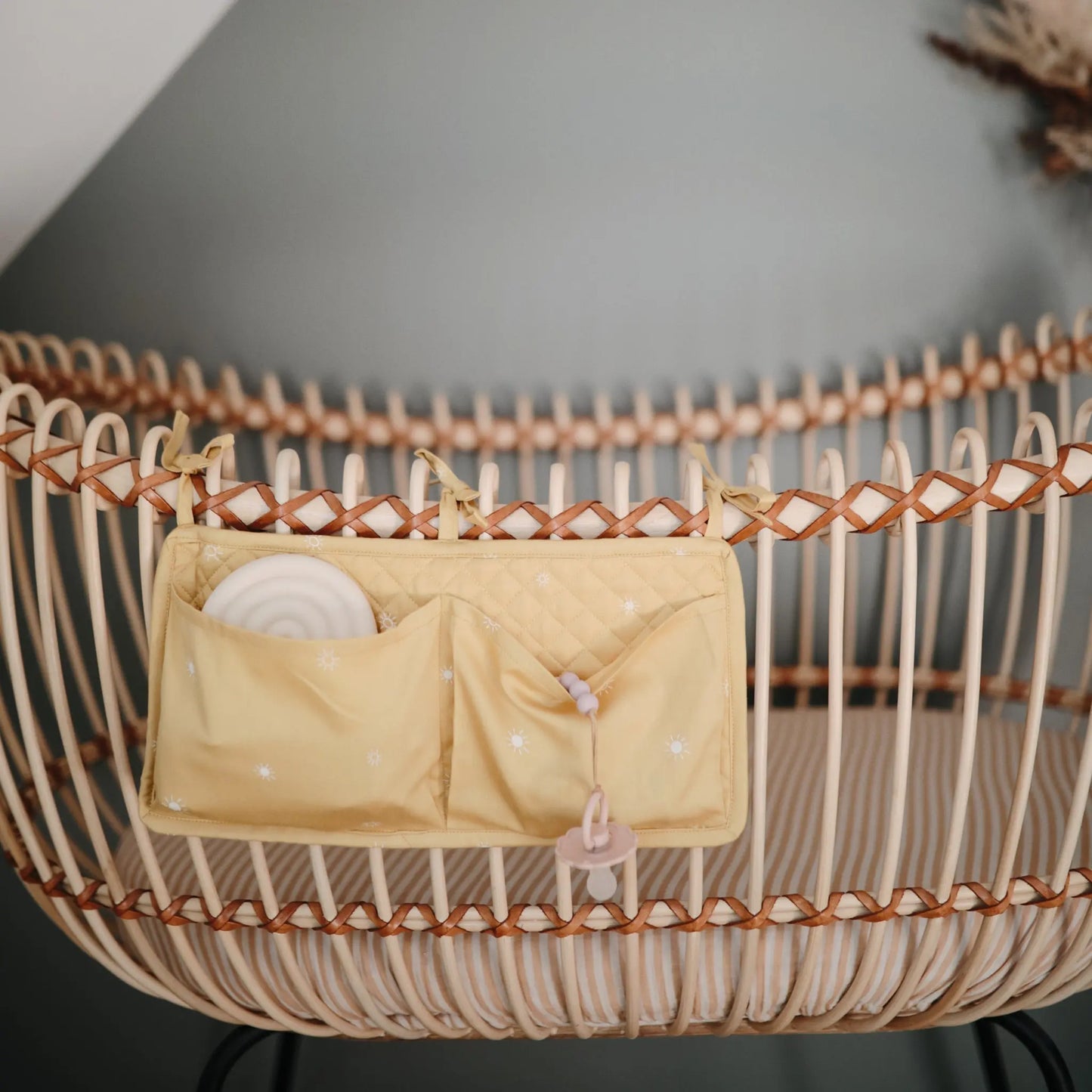 Storage Pocket for Baby Essentials with Adjustable Ribbon Ties Mushie Everetts Place: Online Boutique
