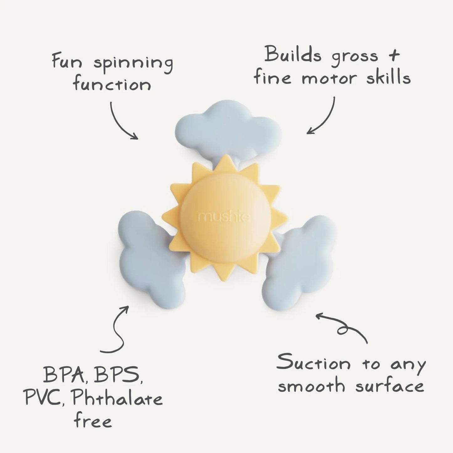 Sunshine Suction Spinner Toy for Kids with Food Grade Silicone Mushie Everetts Place: Online Boutique