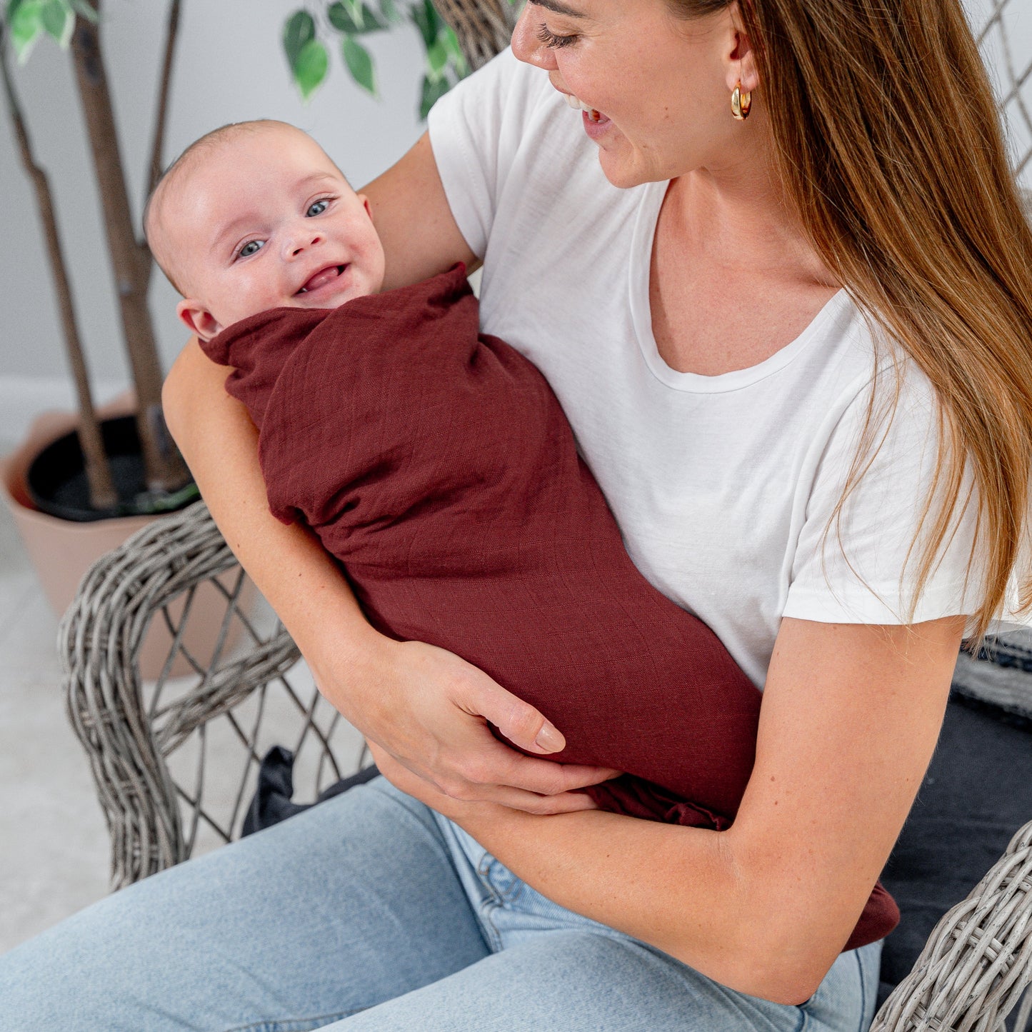 Wine Muslin Swaddle Blanket for Babies 1 Pack Breathable Comfy Cubs Everetts Place: Online Boutique