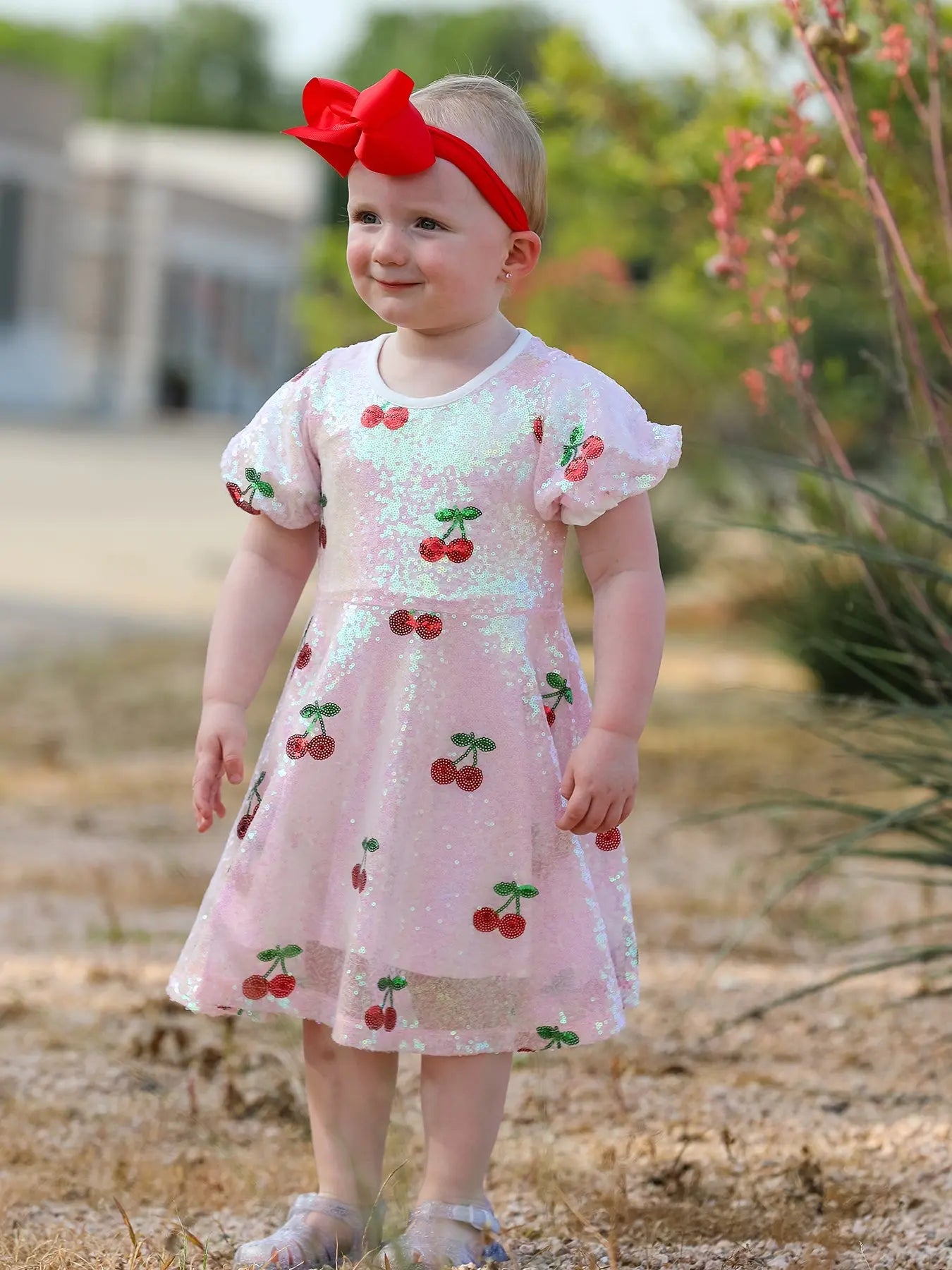 Sweet Cherry Sequins Cute Dress for Girls Rylee Faith Designs Everetts Place: Online Boutique