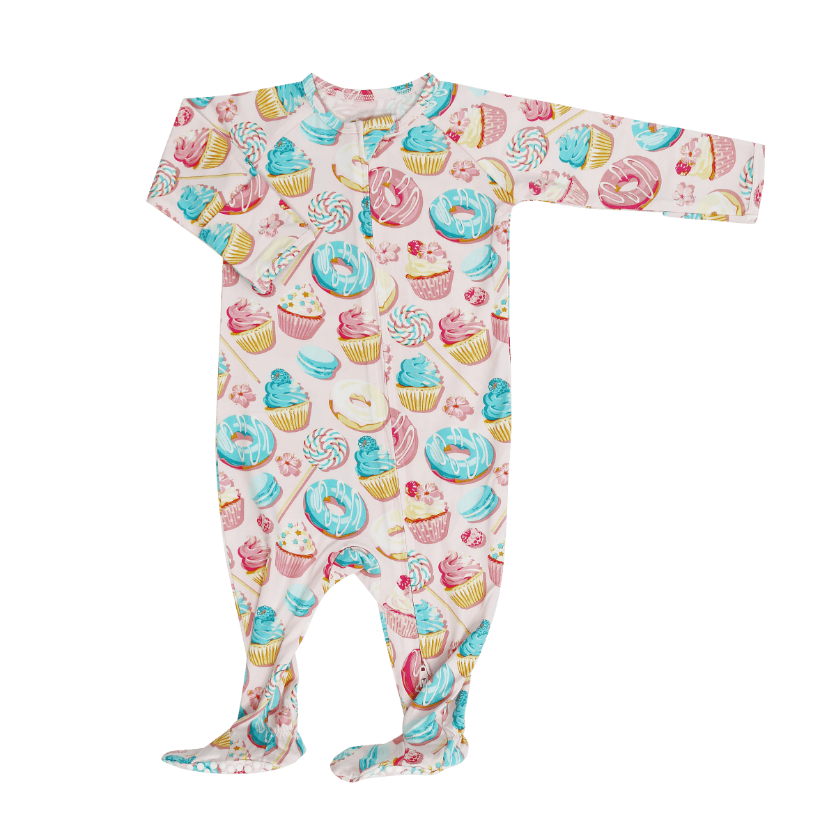 Sweet Bamboo Sweet Tooth Zipper Footie Baby Onesie With Two Way Zipper - Everetts Place Boutique -